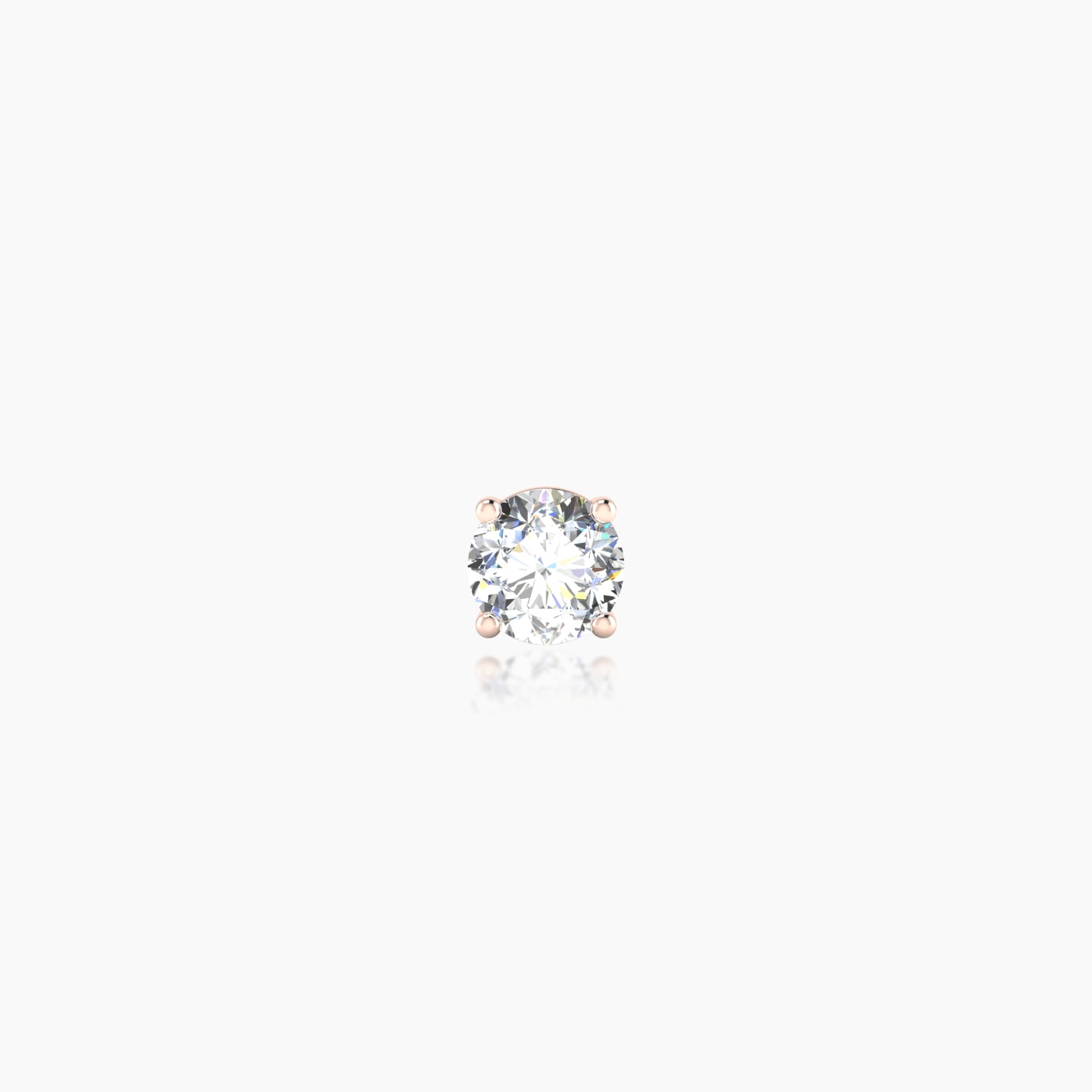 Nut | 18k Rose Gold 3.8 mm Round Diamond Earring