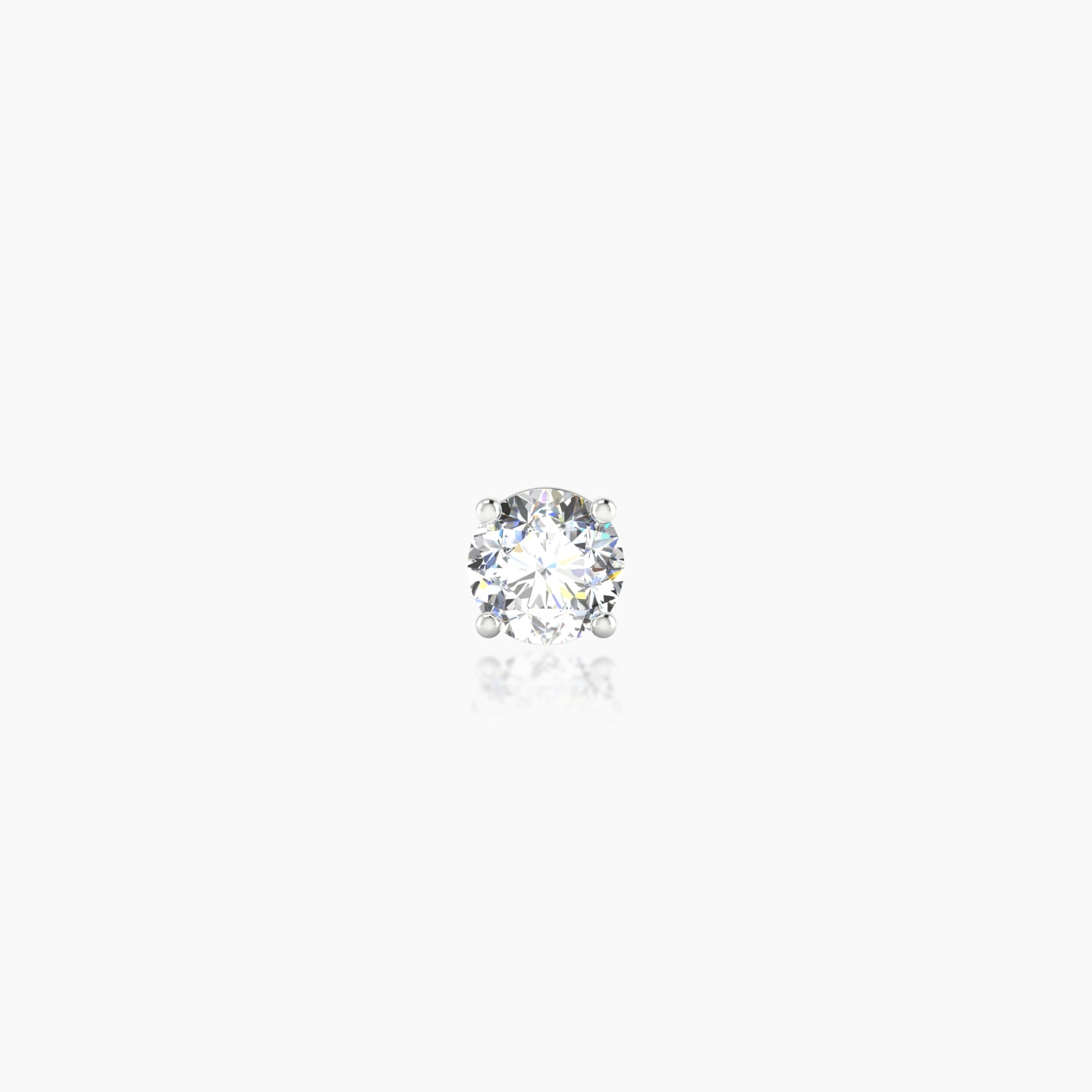 Nut | 18k White Gold 3.8 mm Round Diamond Earring