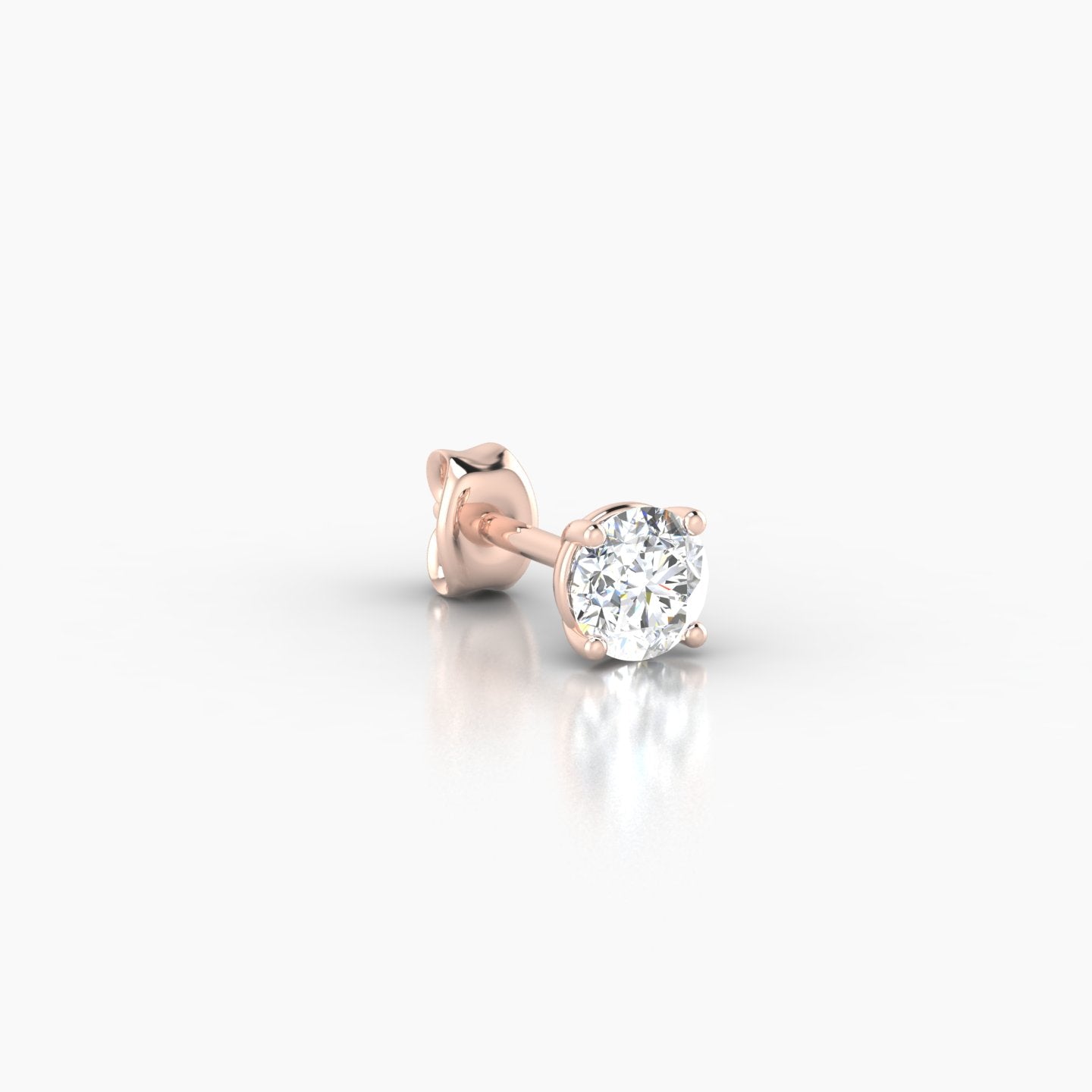 Nut | 18k Rose Gold 3.8 mm Round Diamond Earring