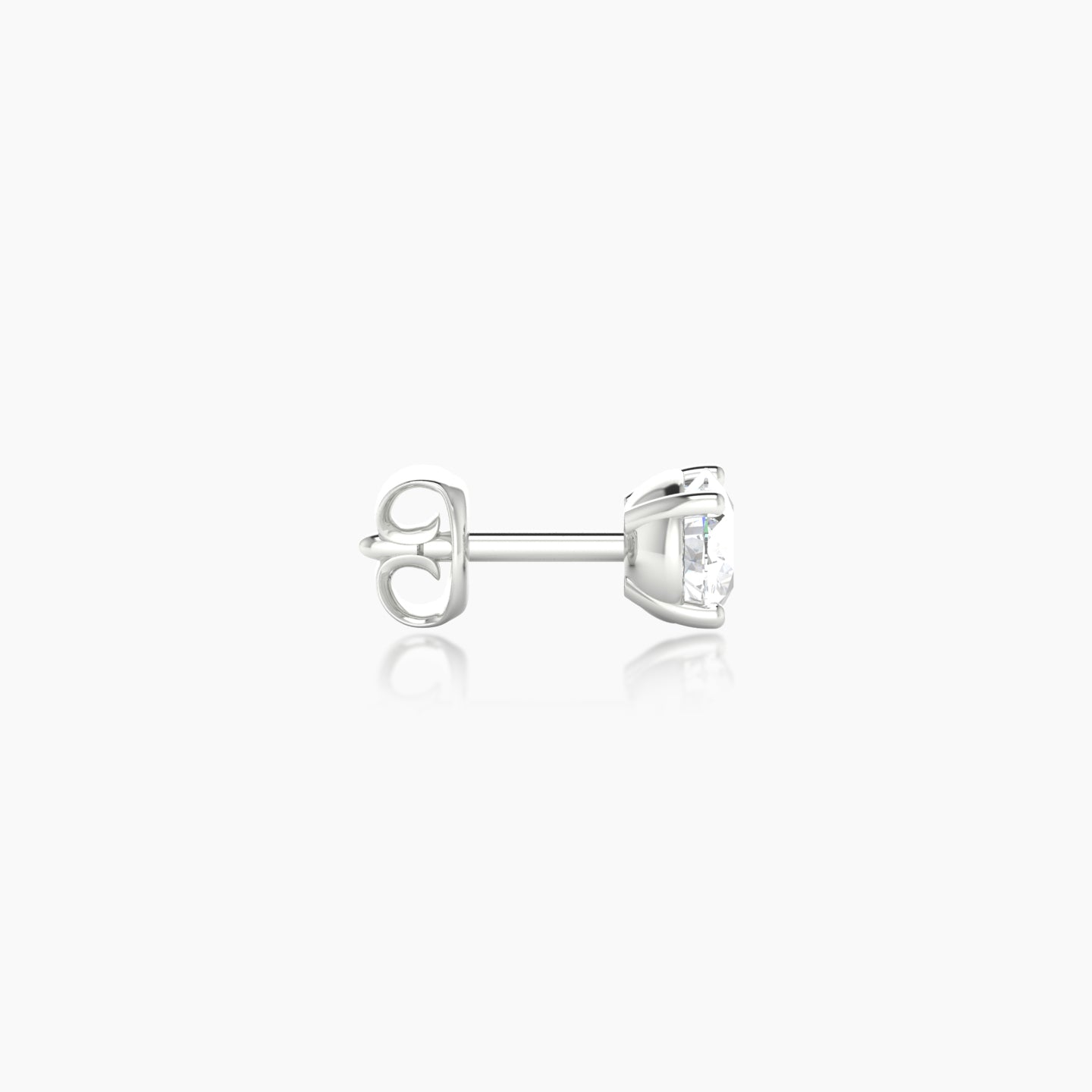 Nut | 18k White Gold 3.8 mm Round Diamond Earring