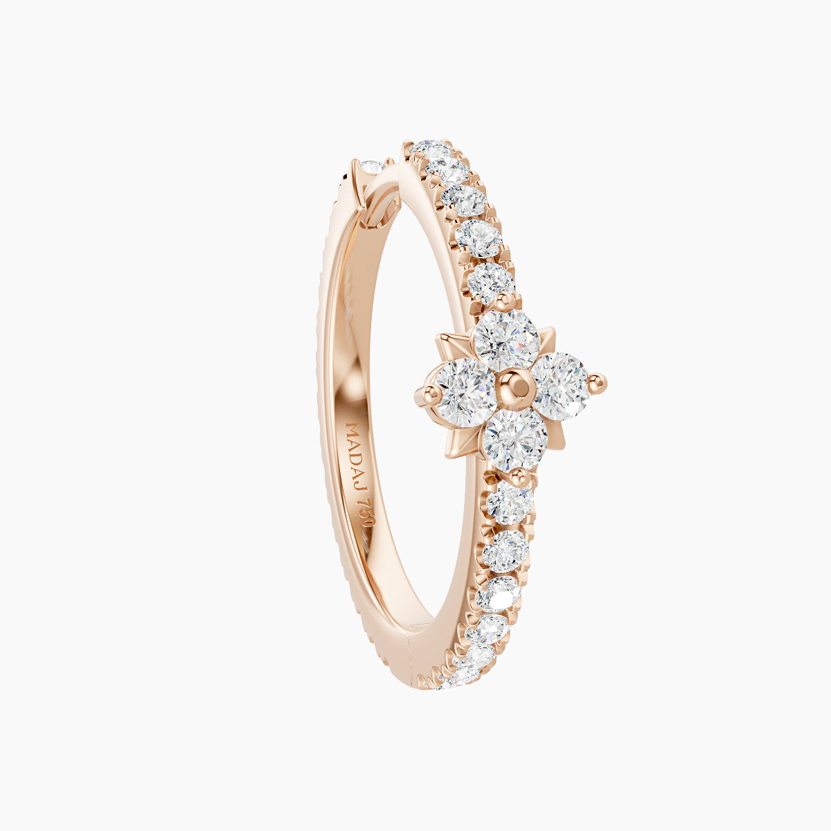 Nymph | 18k Rose Gold 11 mm Flower Diamond Hoop Piercing
