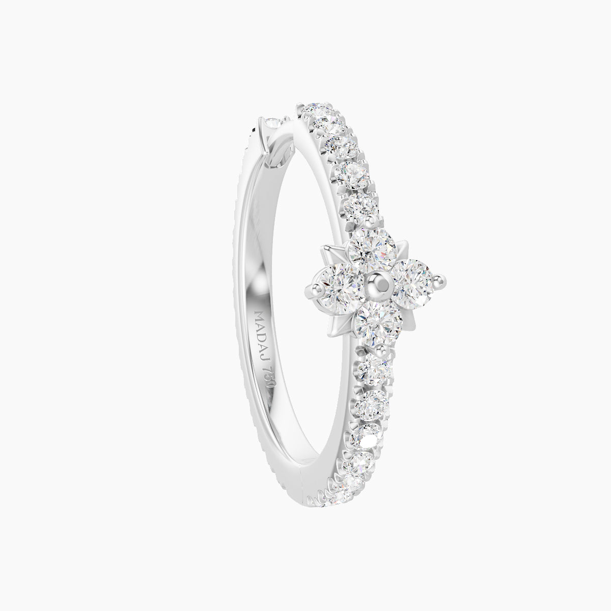 Nymph | 18k White Gold 11 mm Flower Diamond Hoop Piercing