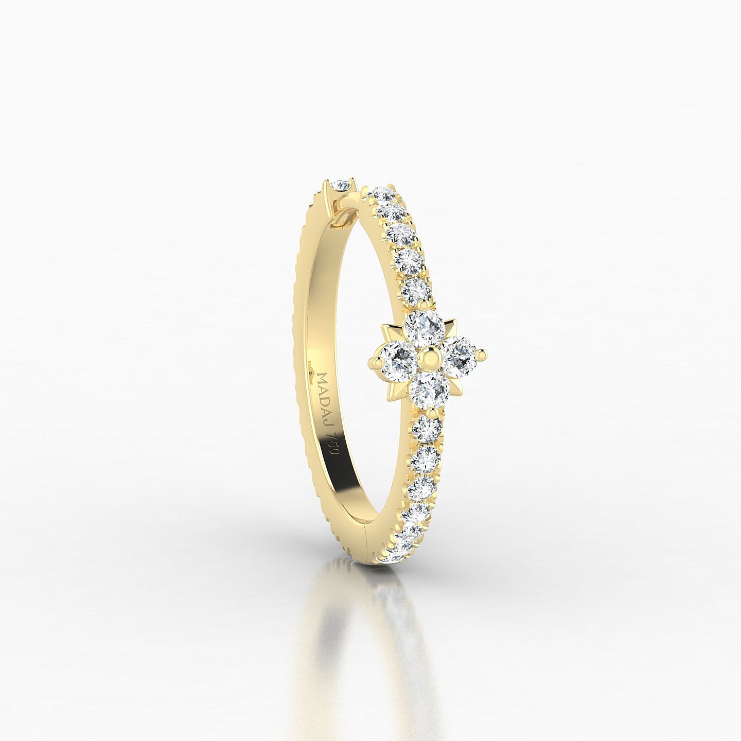 Nymph | 18k Yellow Gold 11 mm Flower Diamond Hoop Piercing