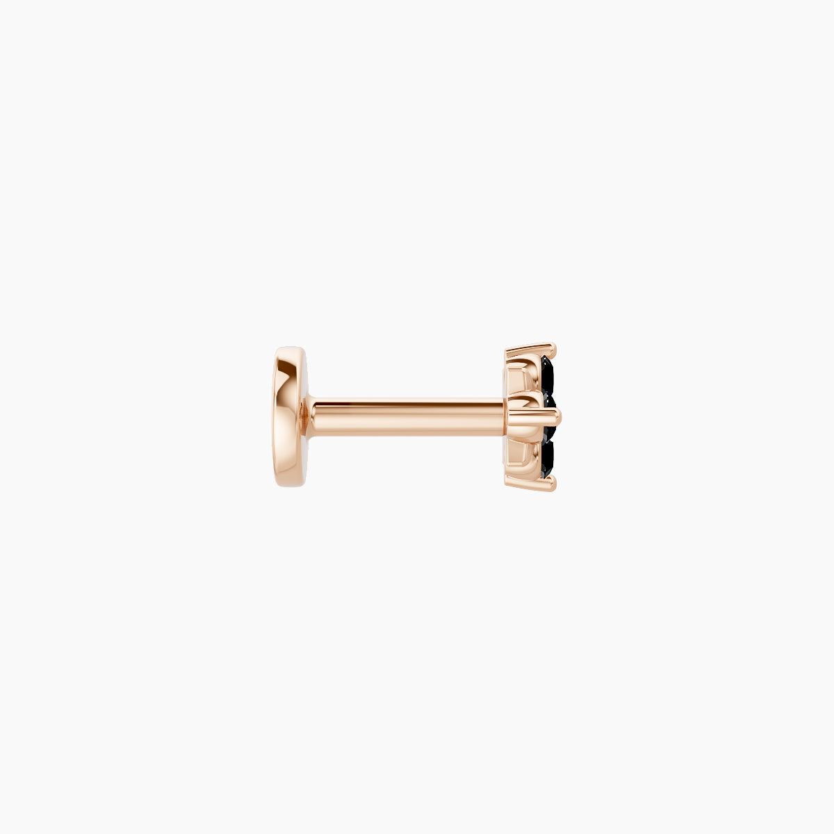 Nymph | 18k Rose Gold 5 mm 4 mm Flower Black Diamond Nose Piercing