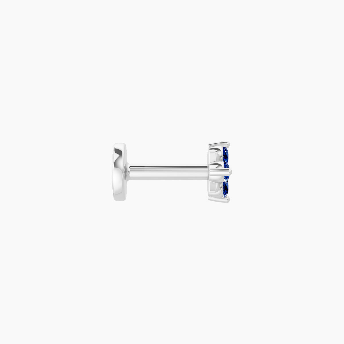 Nymph | 18k White Gold 5 mm 4 mm Flower Sapphire Nose Piercing