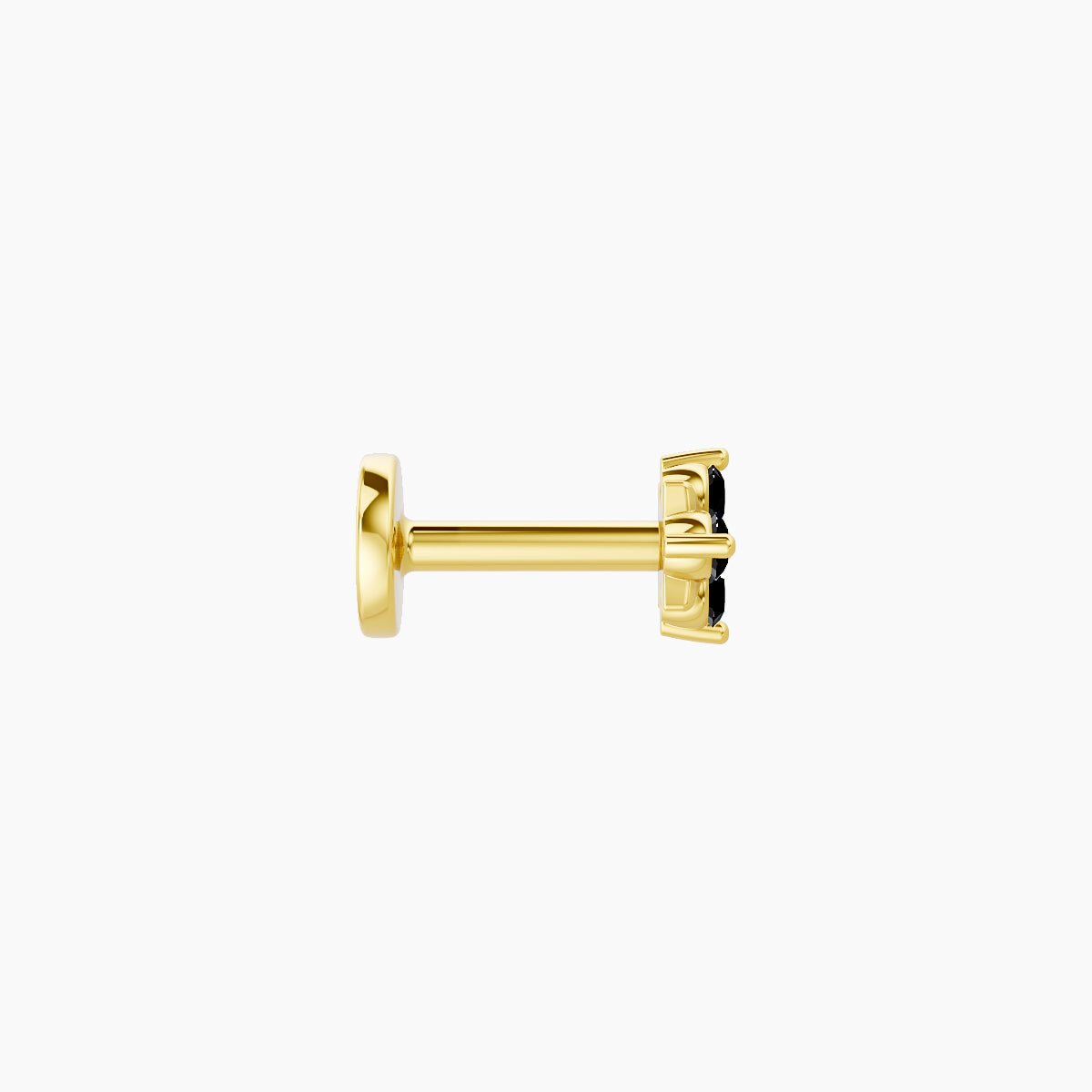 Nymph | 18k Yellow Gold 5 mm 4 mm Flower Black Diamond Nose Piercing
