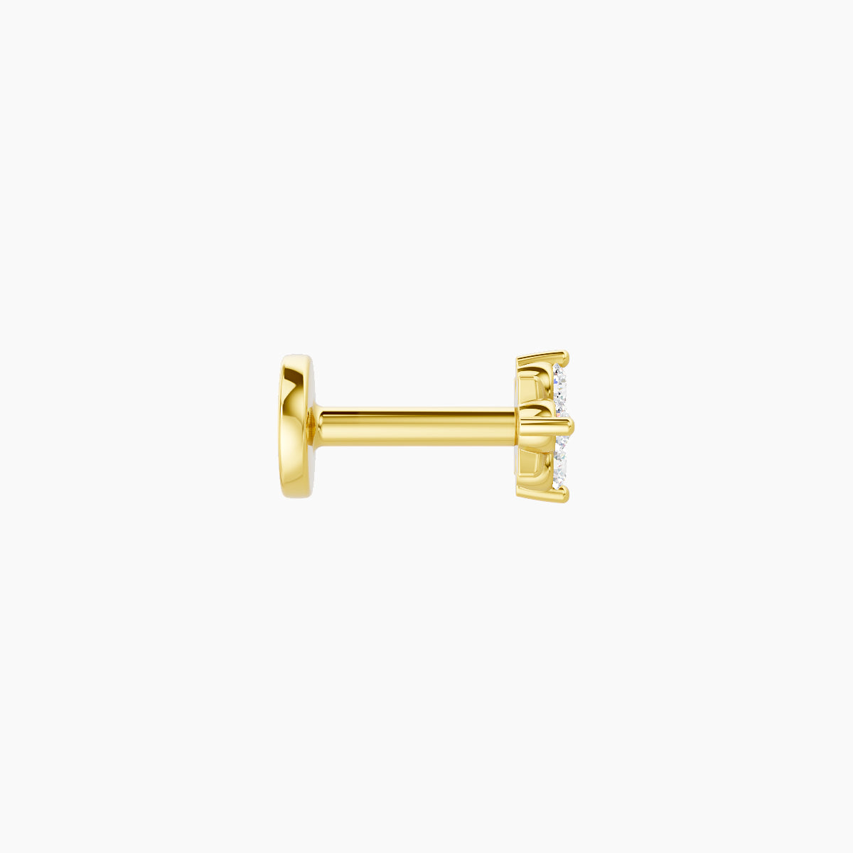 Nymph | 18k Yellow Gold 4 mm 5 mm Flower Diamond Nose Piercing