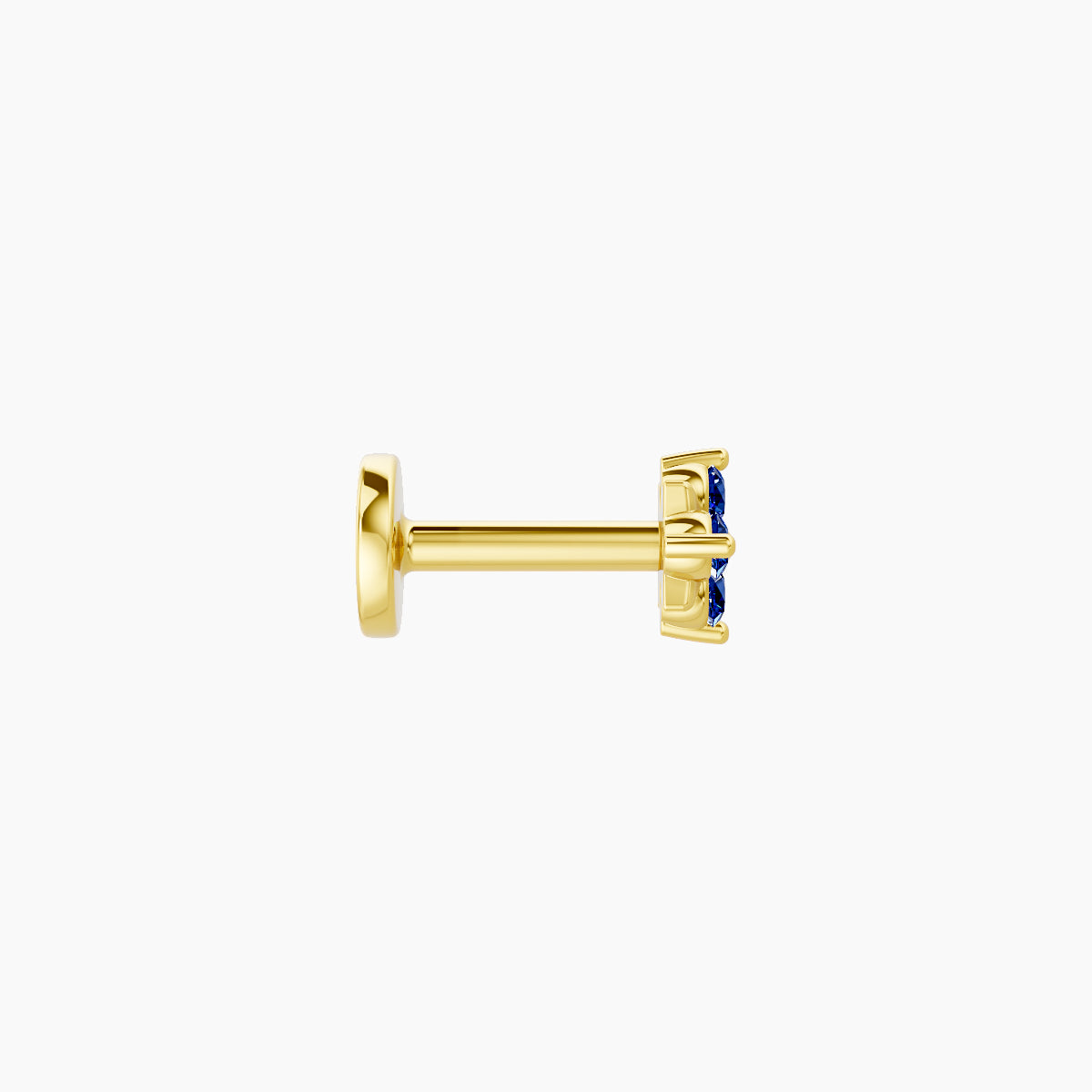 Nymph | 18k Yellow Gold 5 mm 4 mm Flower Sapphire Nose Piercing