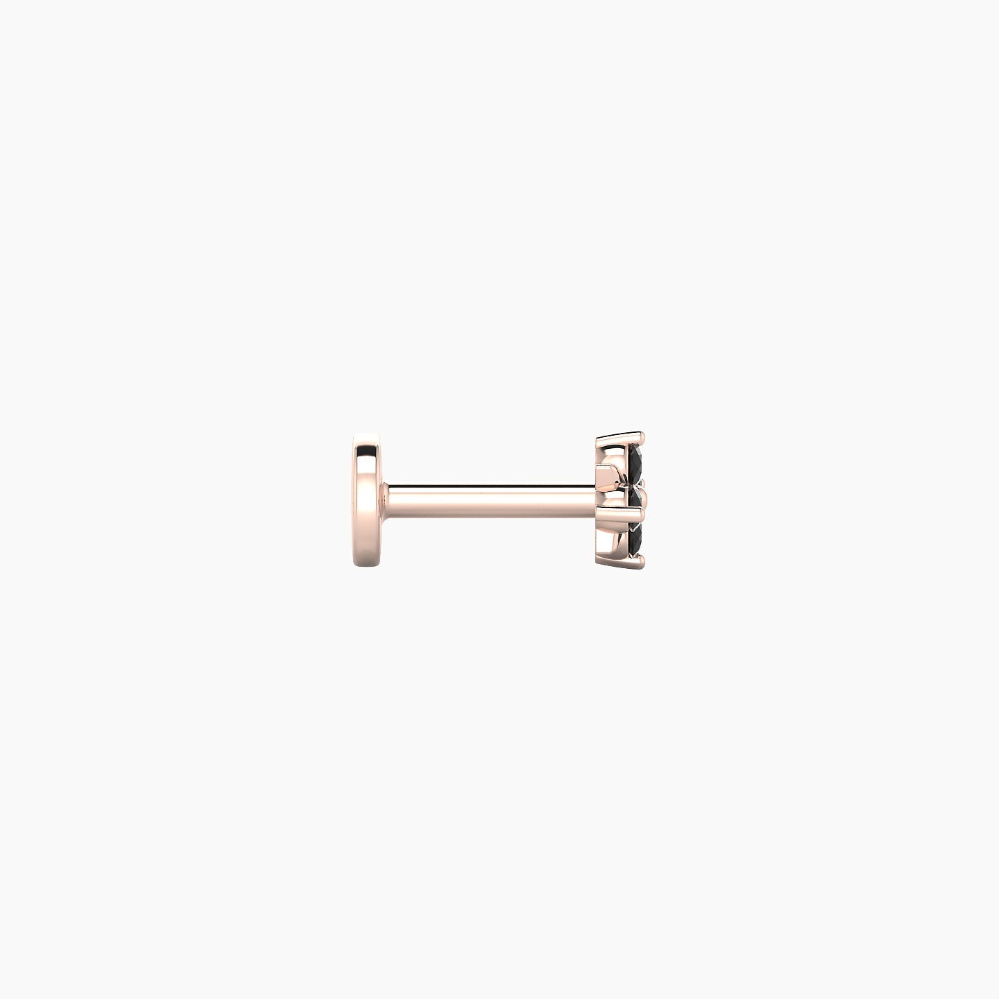 Nymph | 18k Rose Gold 5 mm 4 mm Flower Black Diamond Nose Piercing