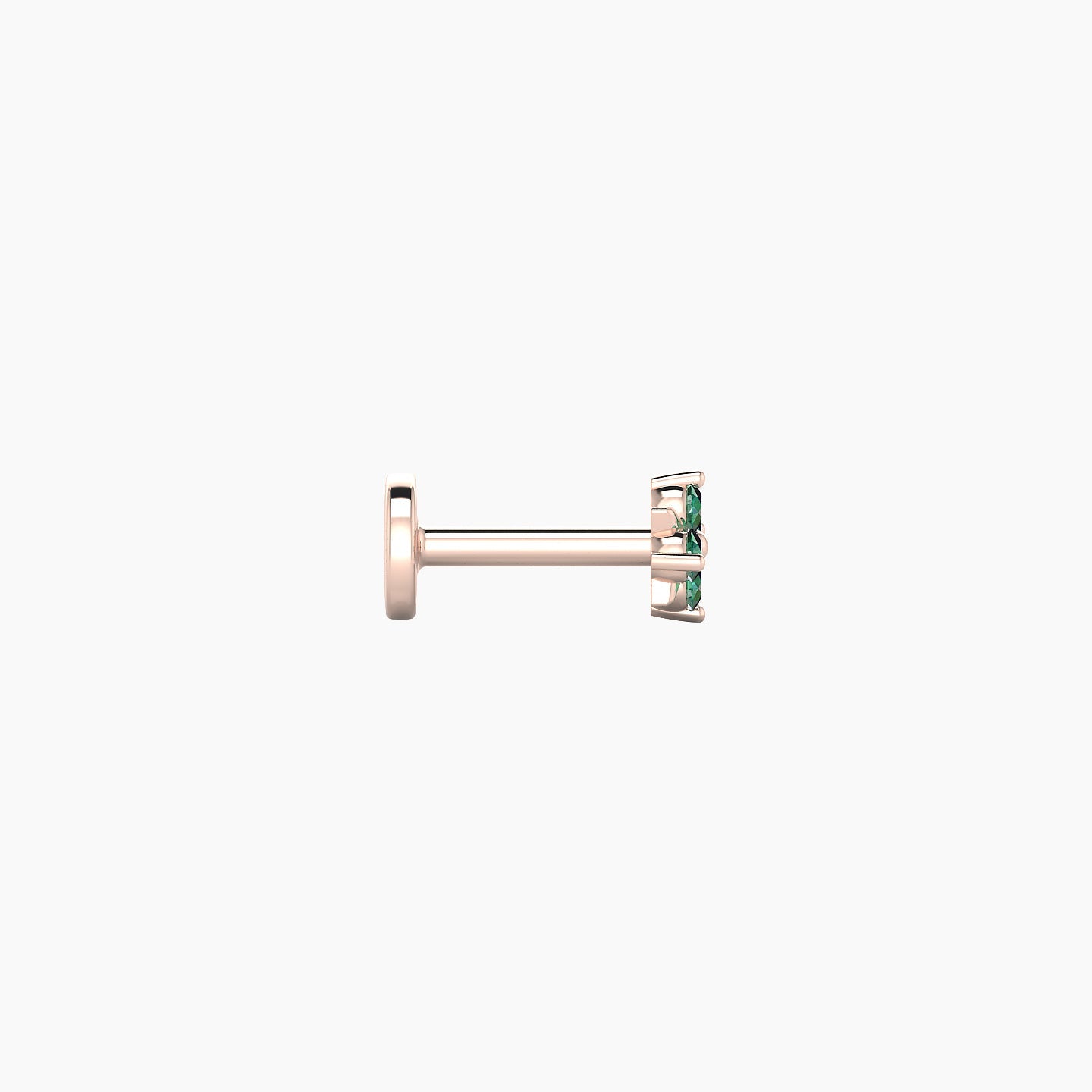 Nymph | 18k Rose Gold 5 mm 4 mm Flower Emerald Nose Piercing