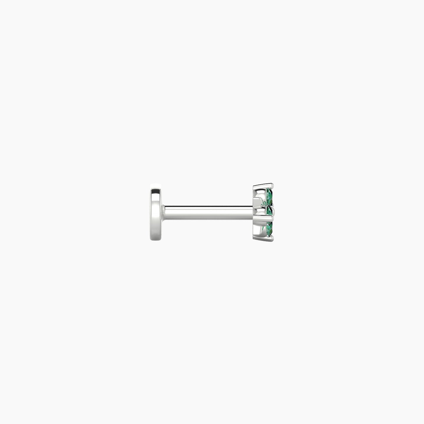 Nymph | 18k White Gold 5 mm 4 mm Flower Emerald Nose Piercing