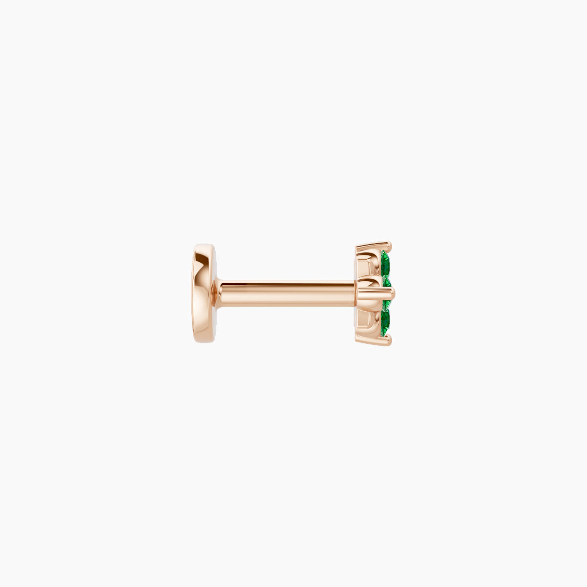 Nymph | 18k Rose Gold 5 mm 4 mm Flower Emerald Piercing