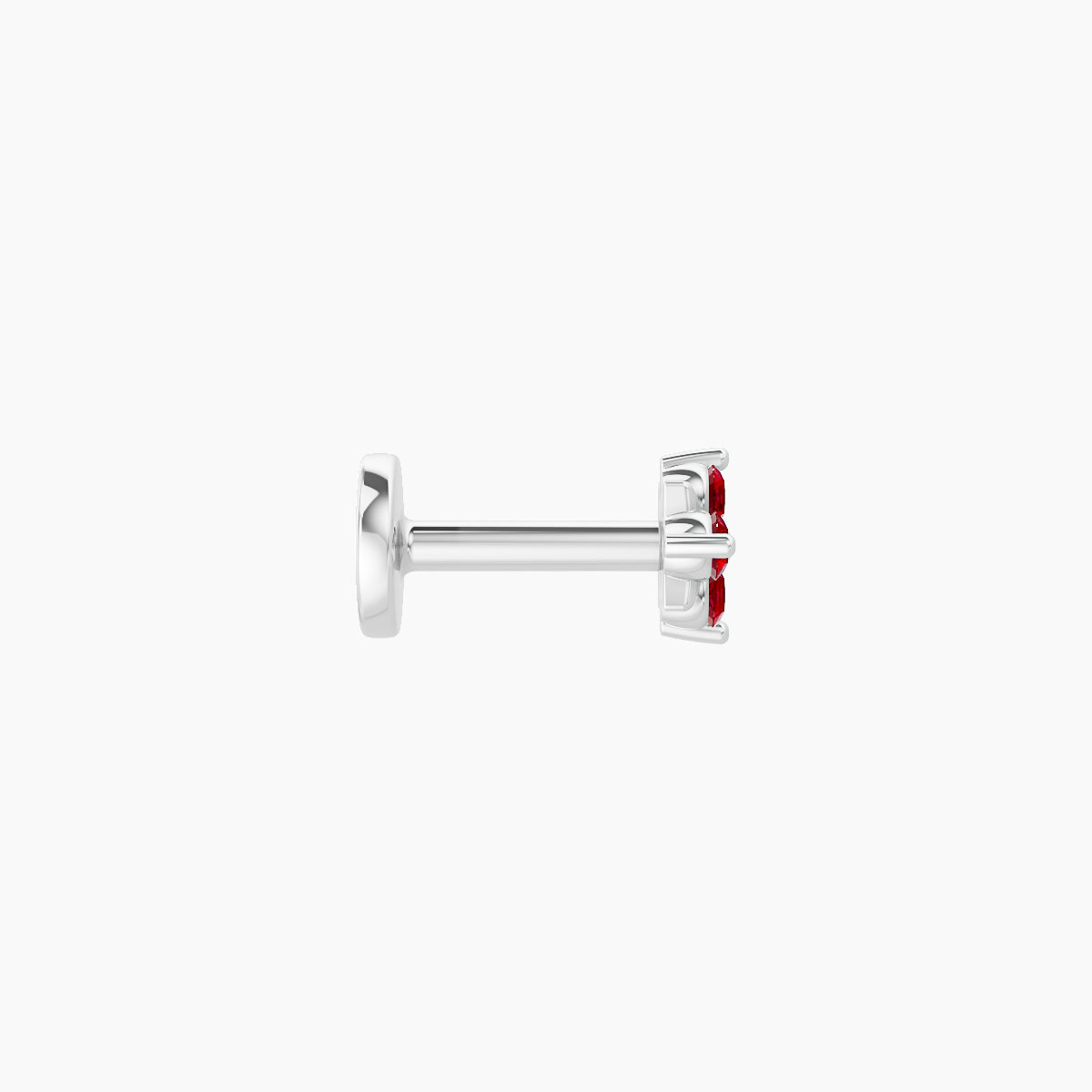 Nymph | 18k White Gold 5 mm 4 mm Flower Ruby Piercing