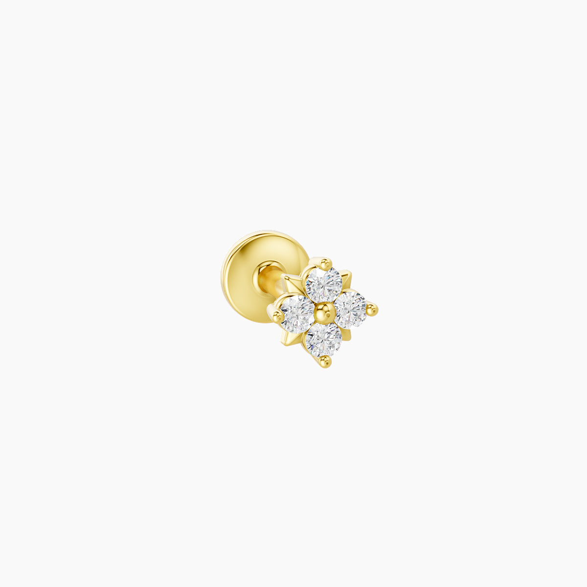 Nymph | 18k Yellow Gold 4 mm 5 mm Flower Diamond Piercing