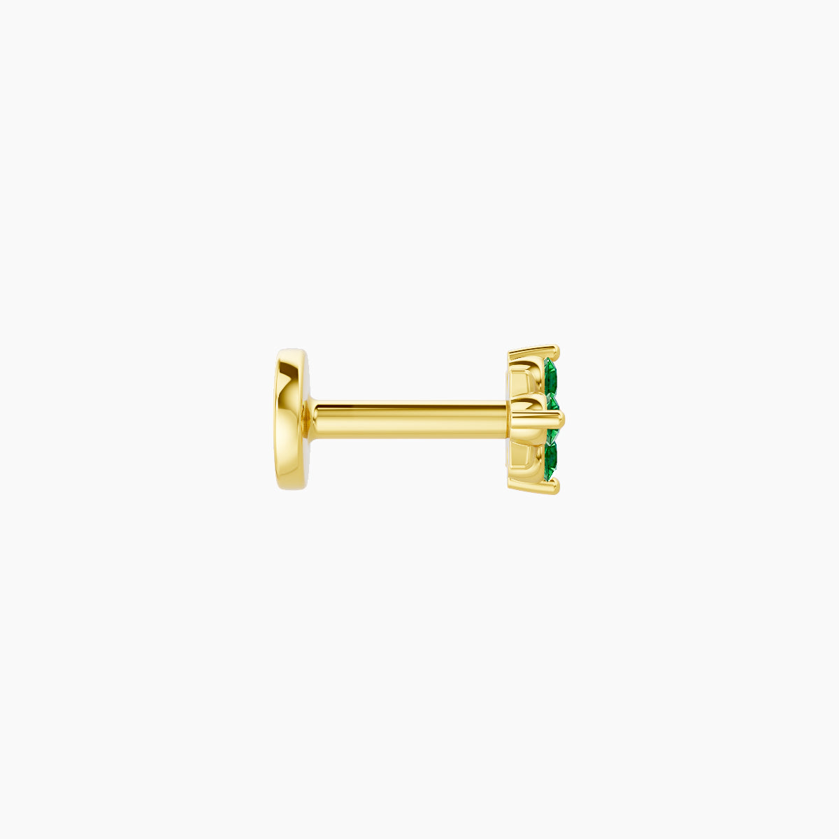 Nymph | 18k Yellow Gold 5 mm 4 mm Flower Emerald Piercing