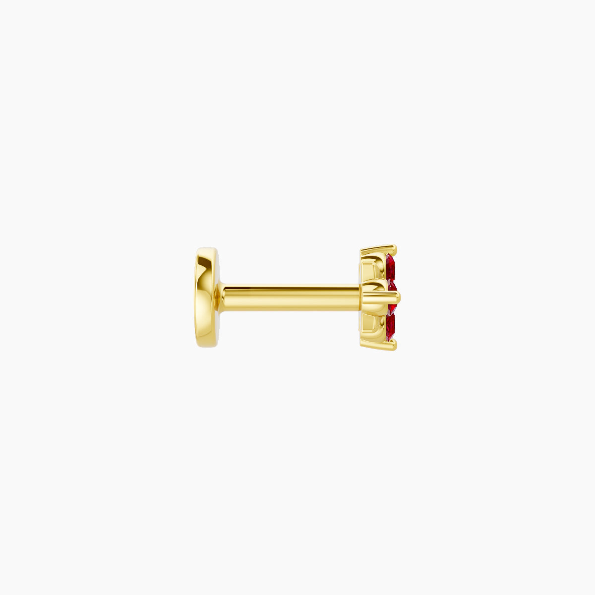 Nymph | 18k Yellow Gold 5 mm 4 mm Flower Ruby Piercing