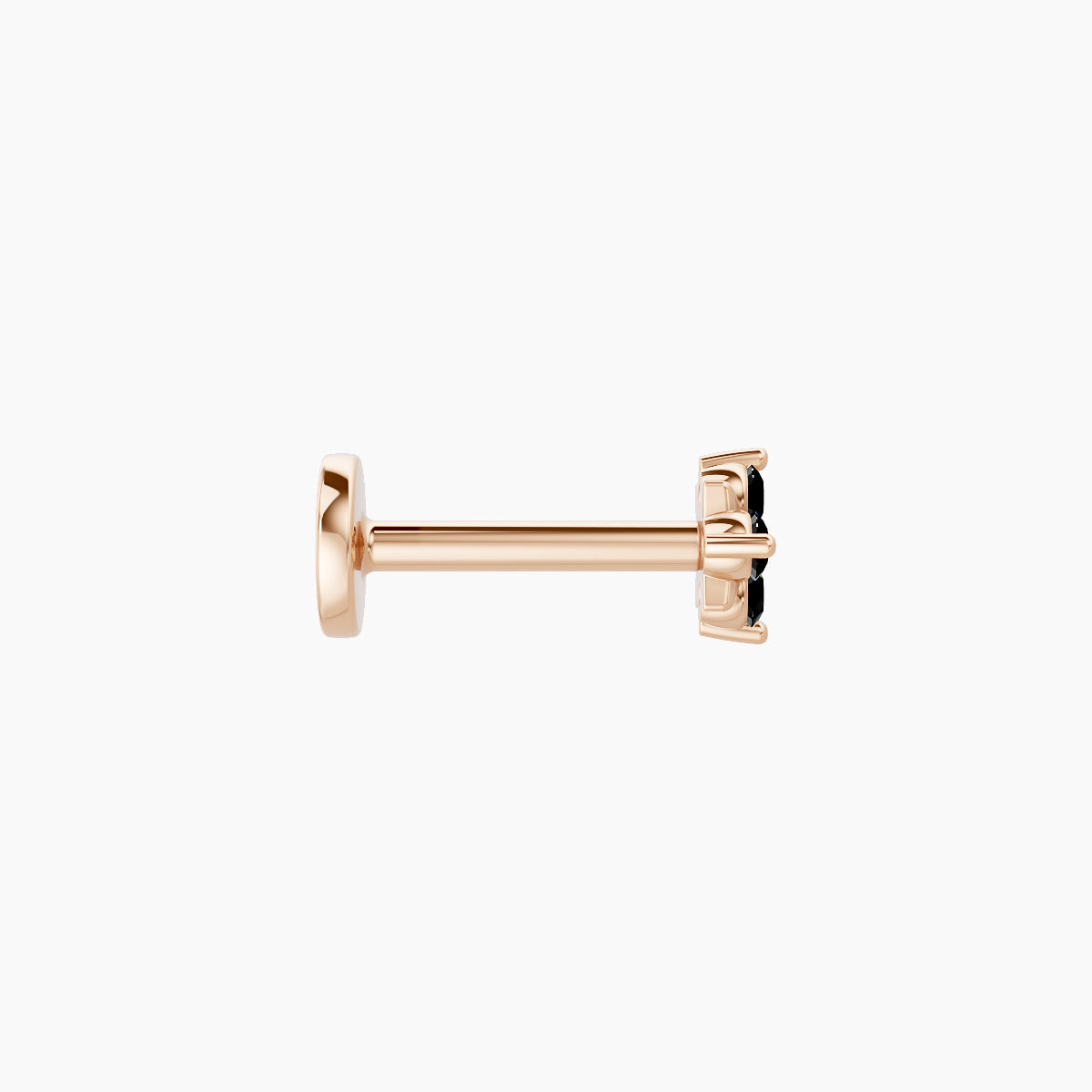 Nymph | 18k Rose Gold 6.5 mm 4 mm Flower Black Diamond Nose Piercing