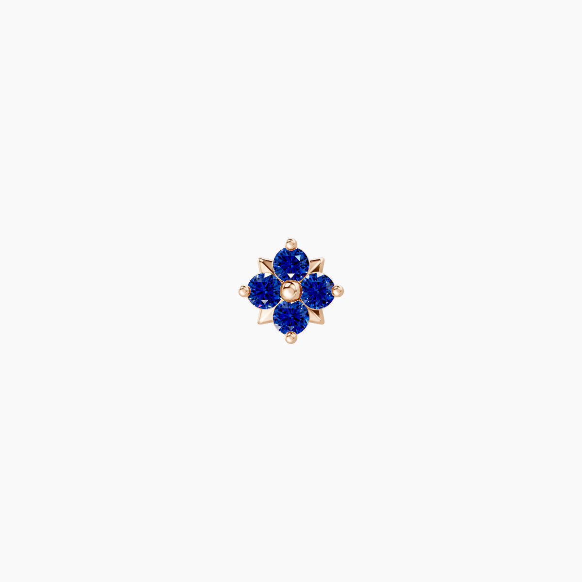 Nymph | 18k Rose Gold 6.5 mm 4 mm Flower Sapphire Nose Piercing