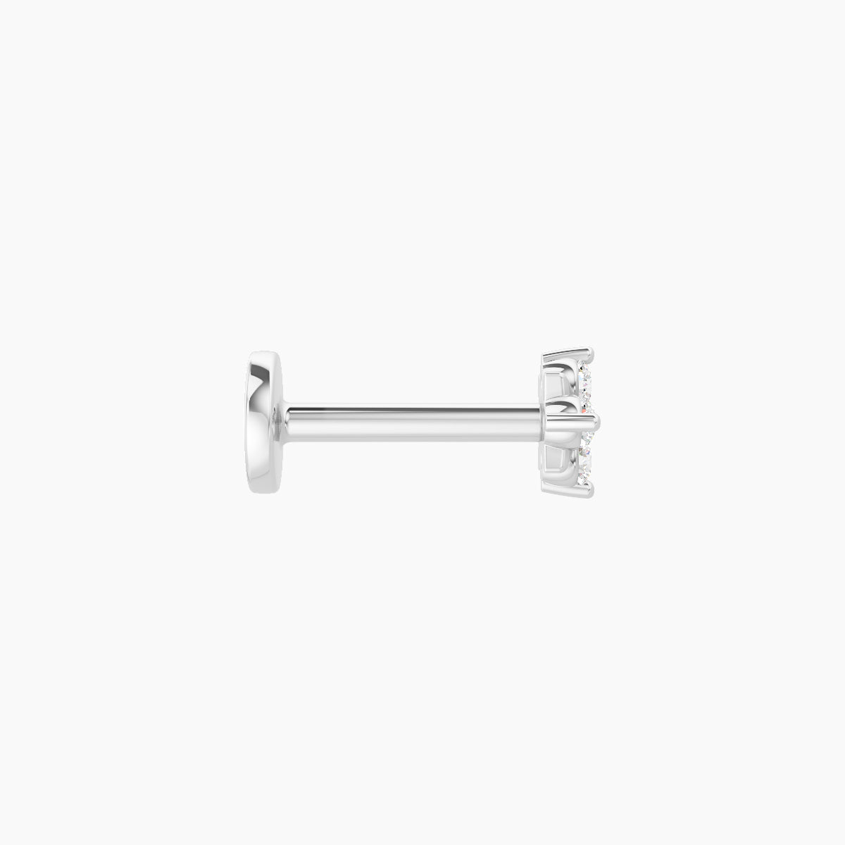 Nymph | 18k White Gold 4 mm 6.5 mm Flower Diamond Nose Piercing