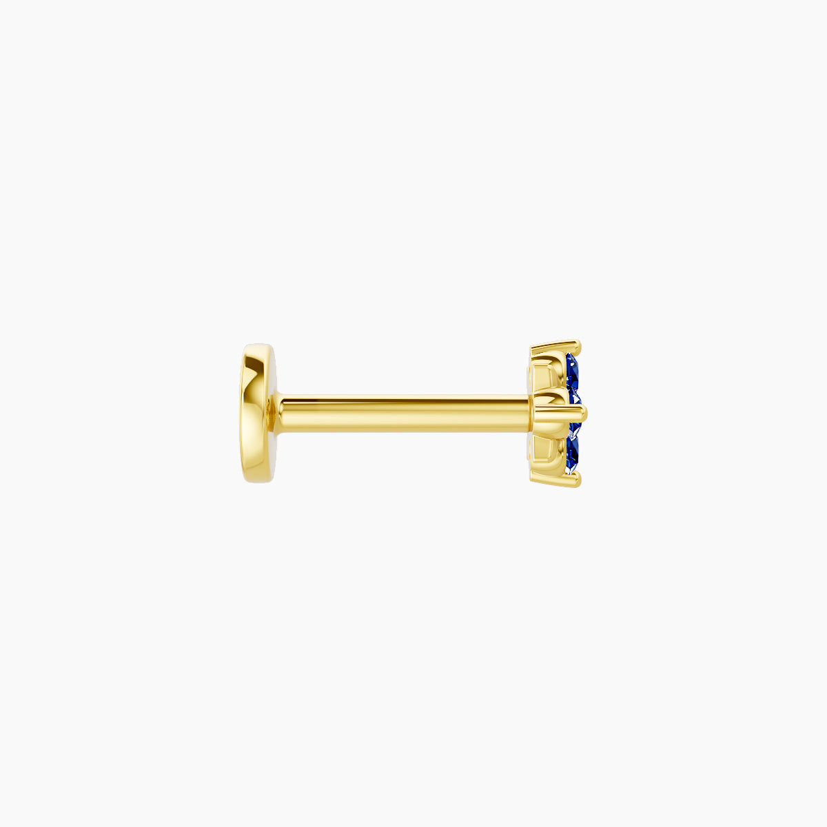 Nymph | 18k Yellow Gold 6.5 mm 4 mm Flower Sapphire Nose Piercing