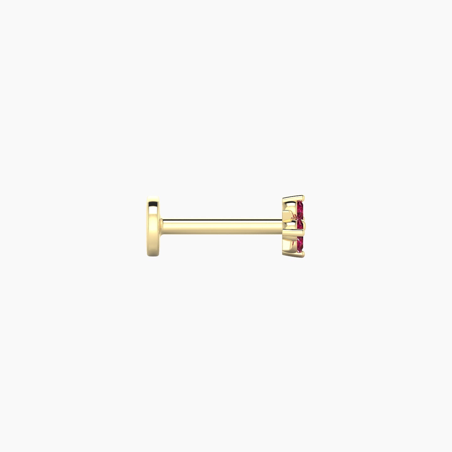 Nymph | 18k Yellow Gold 6.5 mm 4 mm Flower Ruby Nose Piercing