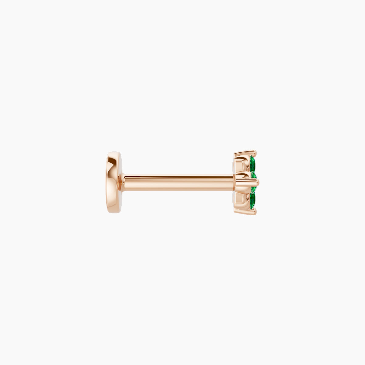 Nymph | 18k Rose Gold 6.5 mm 4 mm Flower Emerald Piercing