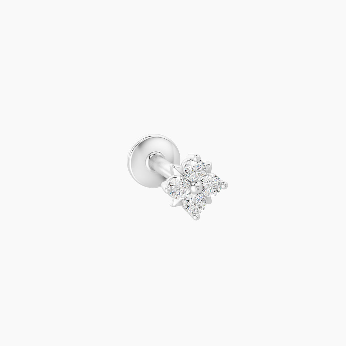 Nymph | 18k White Gold 4 mm 6.5 mm Flower Diamond Piercing