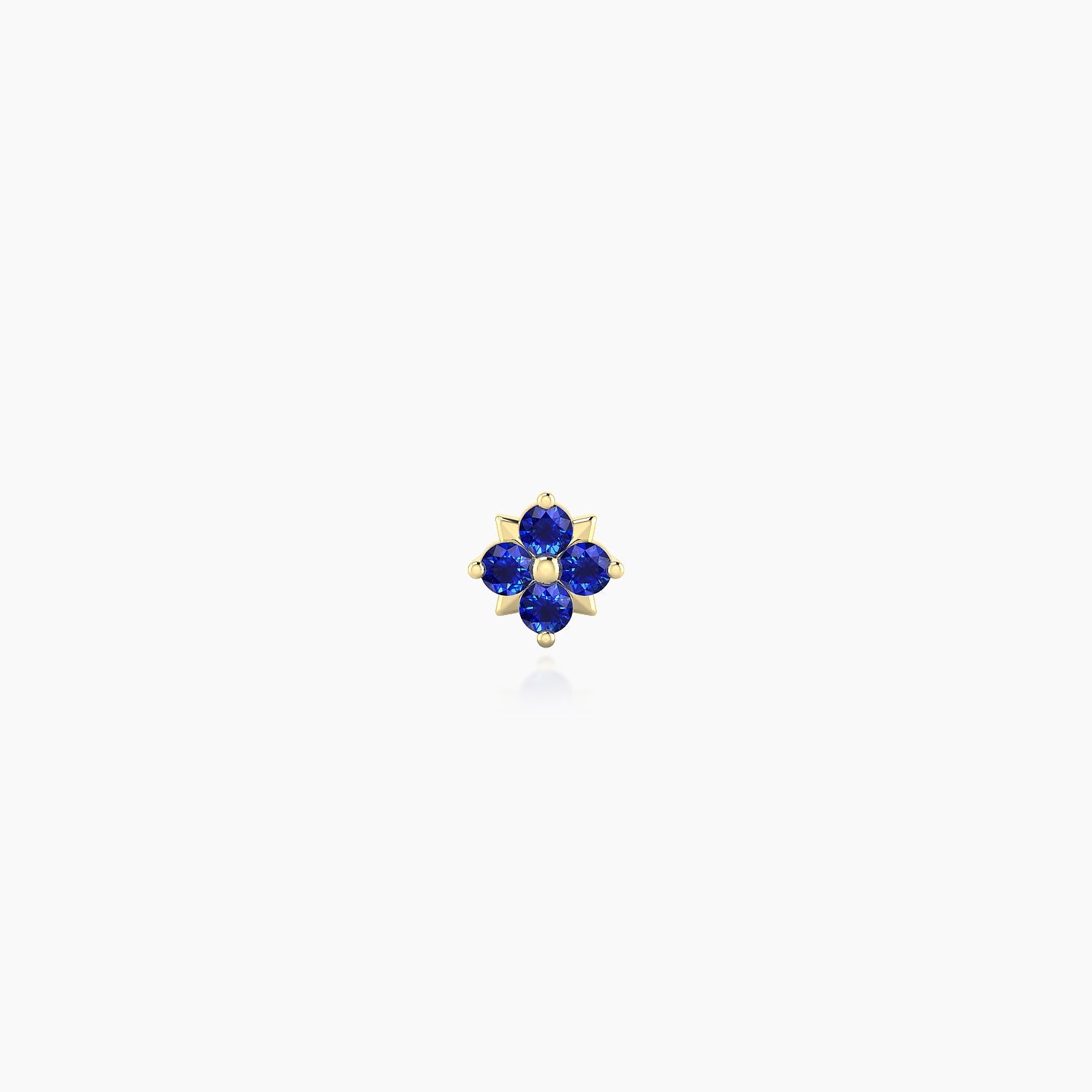 Nymph | 18k Yellow Gold 6.5 mm 4 mm Flower Sapphire Piercing