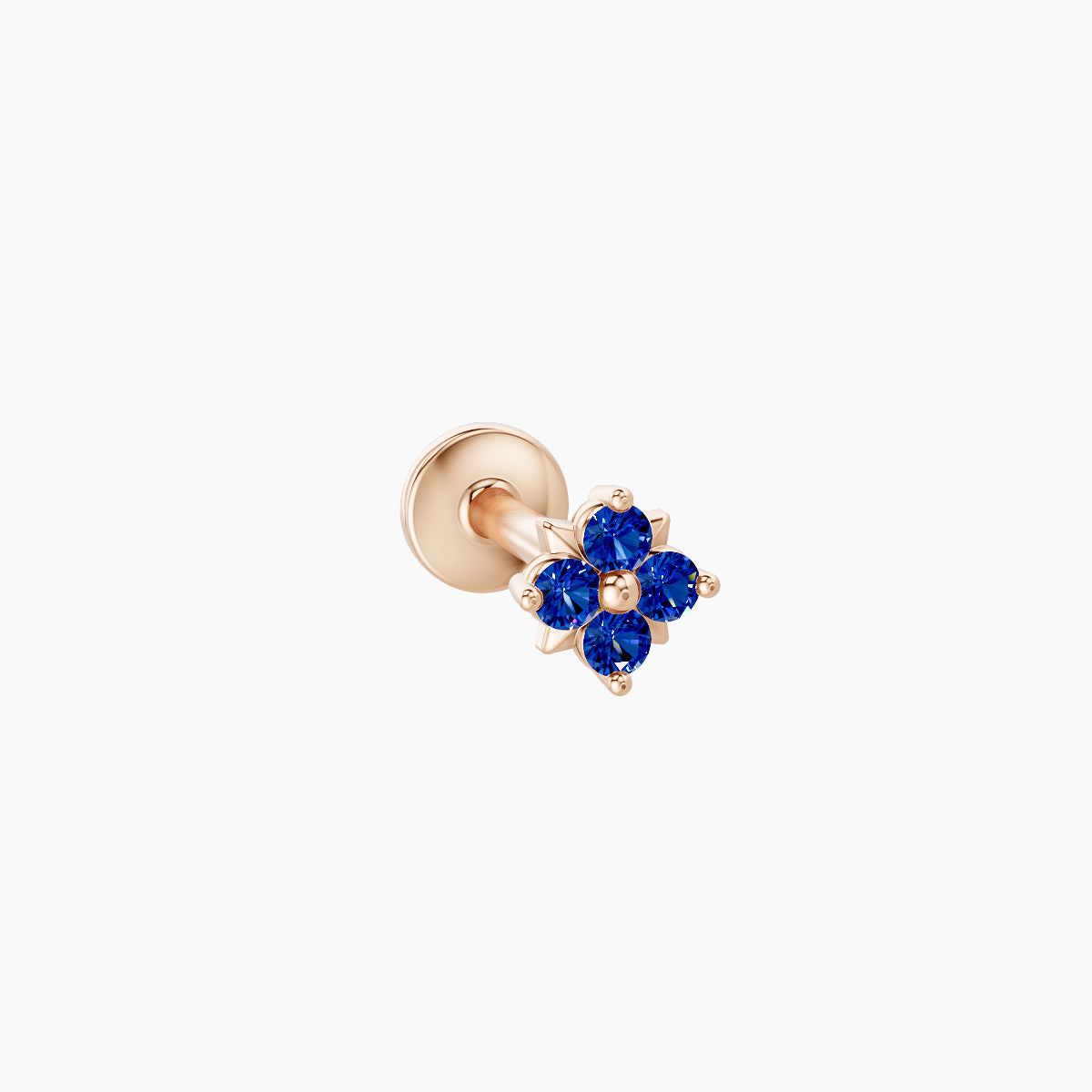 Nymph | 18k Rose Gold 8 mm 4 mm Flower Sapphire Nose Piercing