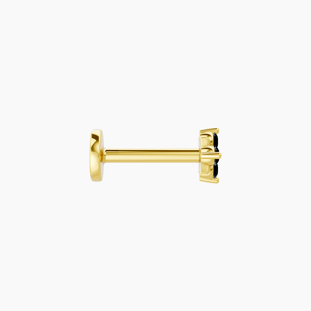 Nymph | 18k Yellow Gold 8 mm 4 mm Flower Black Diamond Nose Piercing