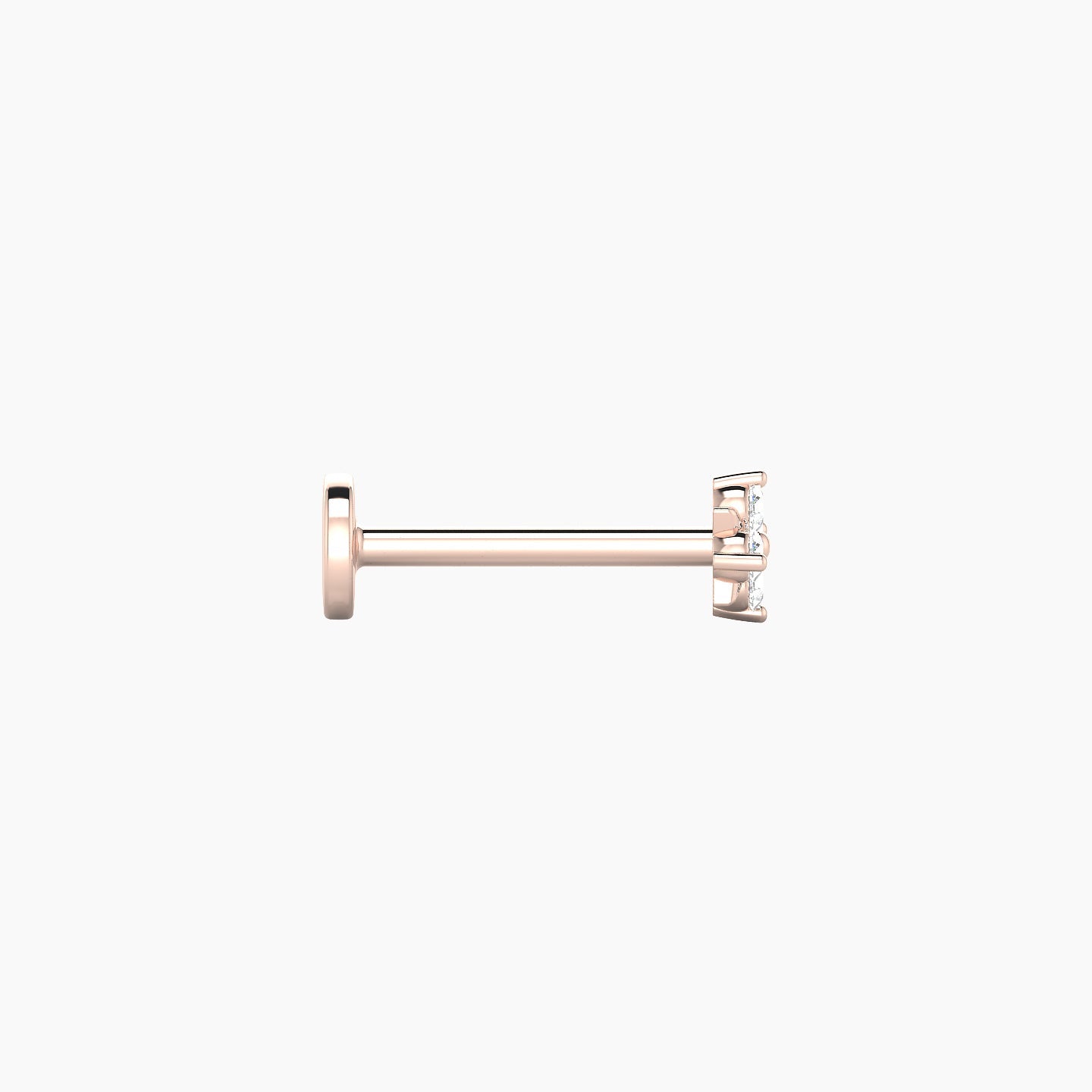 Nymph | 18k Rose Gold 4 mm 8 mm Flower Diamond Nose Piercing