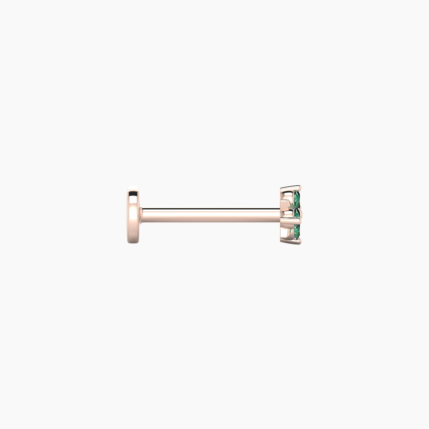 Nymph | 18k Rose Gold 8 mm 4 mm Flower Emerald Nose Piercing