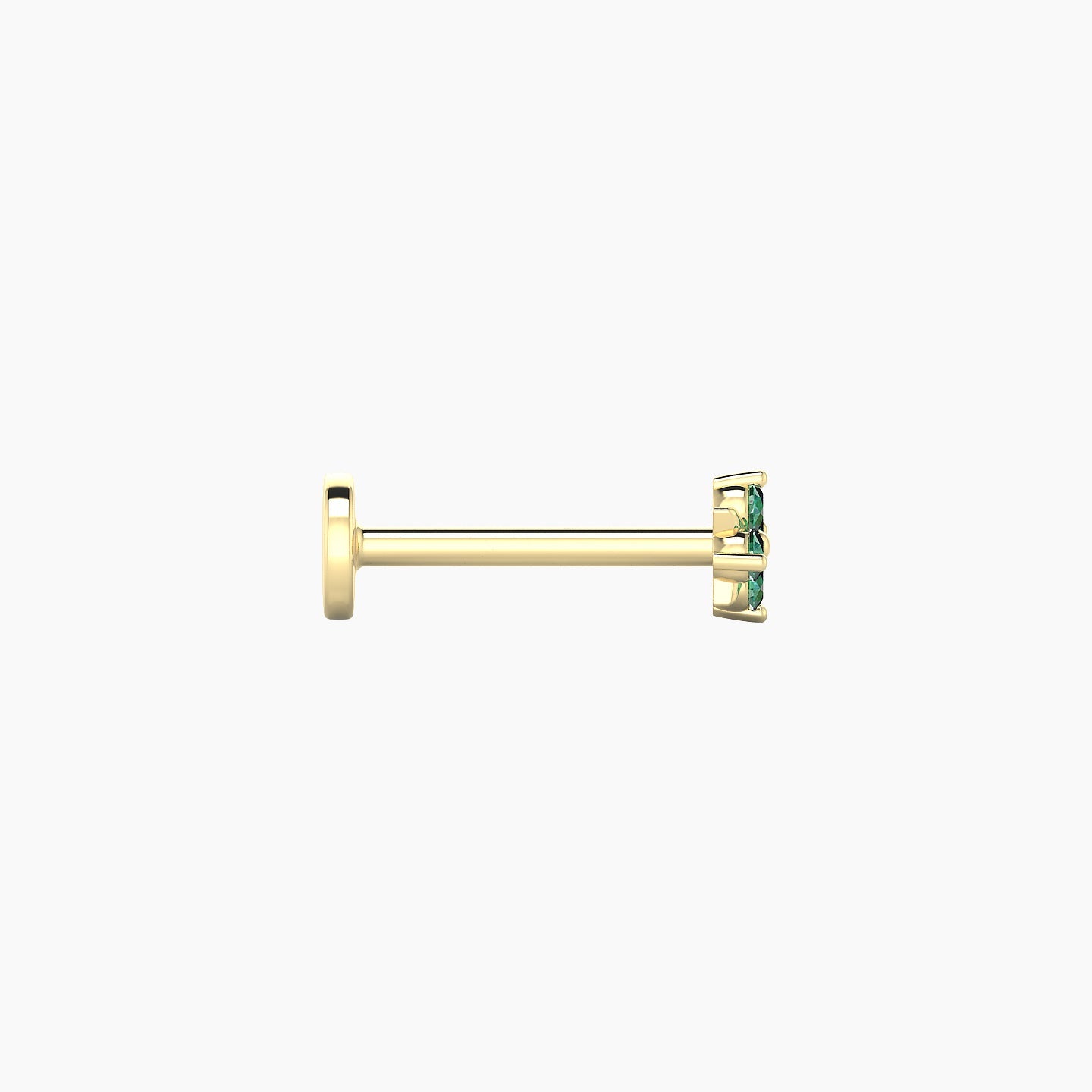 Nymph | 18k Yellow Gold 8 mm 4 mm Flower Emerald Nose Piercing