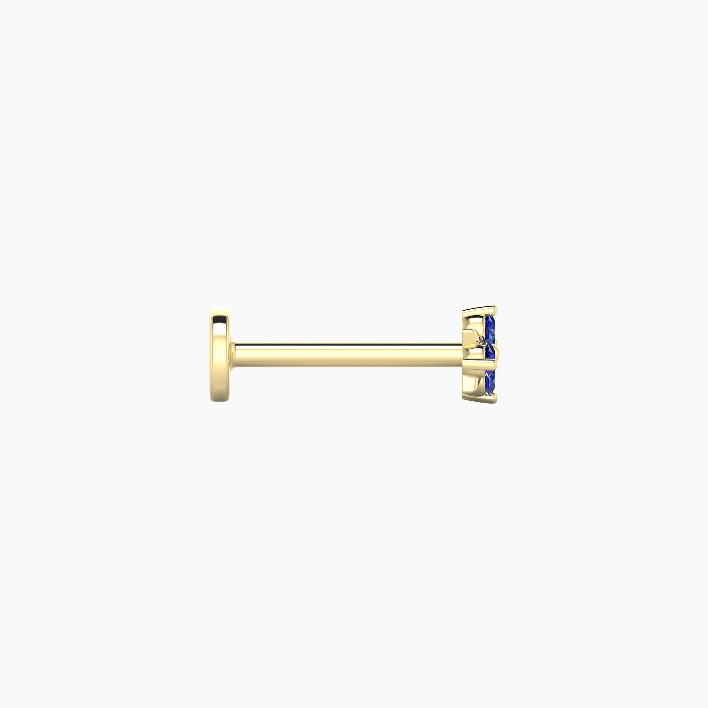 Nymph | 18k Yellow Gold 8 mm 4 mm Flower Sapphire Nose Piercing