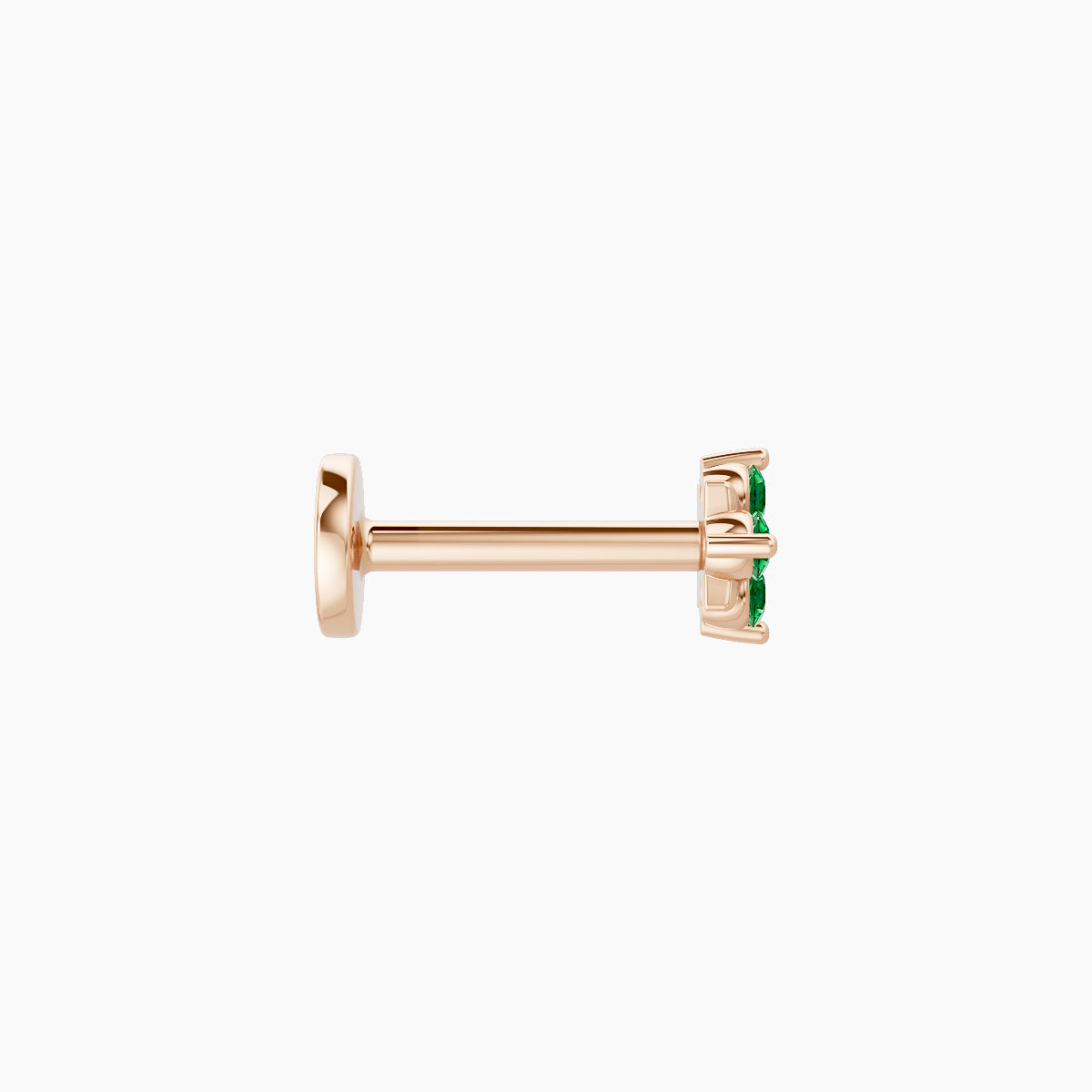 Nymph | 18k Rose Gold 8 mm 4 mm Flower Emerald Piercing