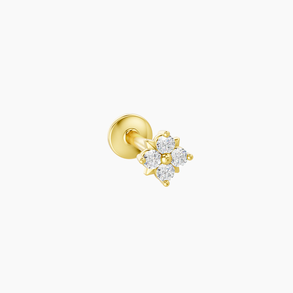 Nymph | 18k Yellow Gold 4 mm 8 mm Flower Diamond Piercing