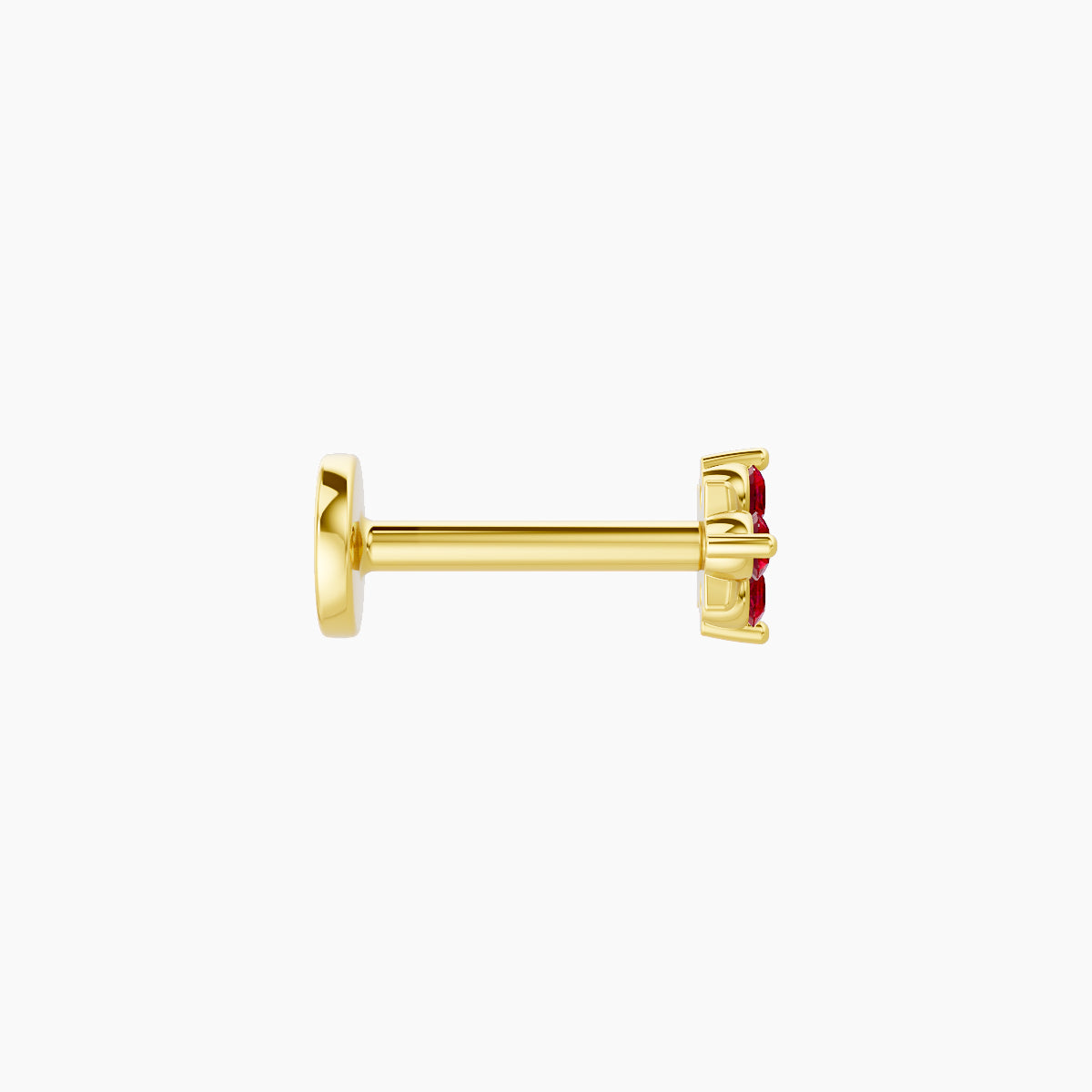 Nymph | 18k Yellow Gold 8 mm 4 mm Flower Ruby Piercing