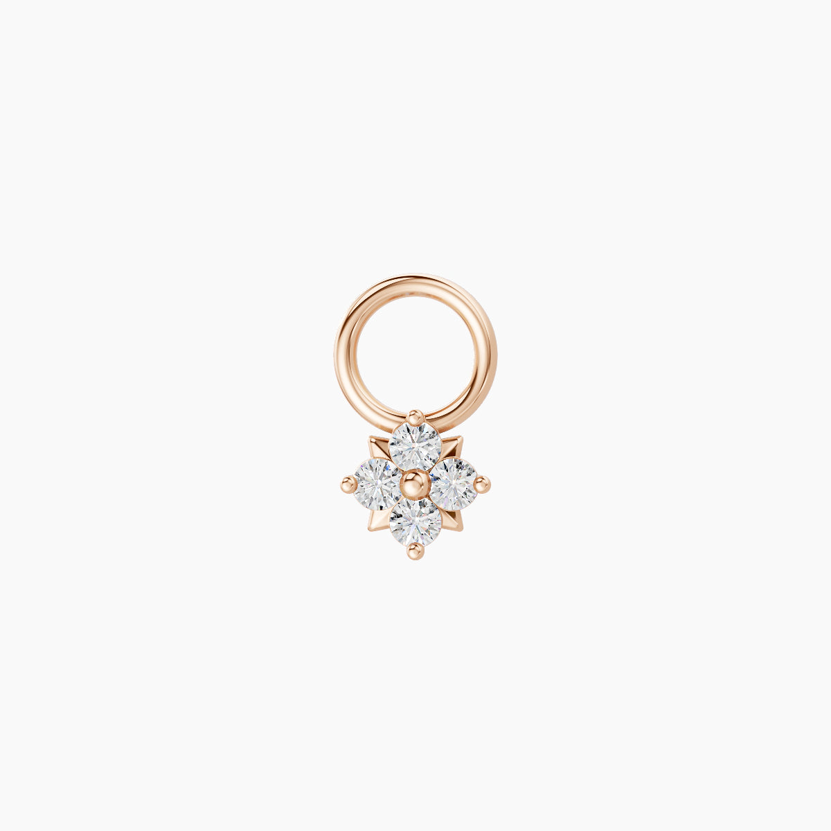 Nymph | 18k Rose Gold 4 mm Flower Diamond Charm