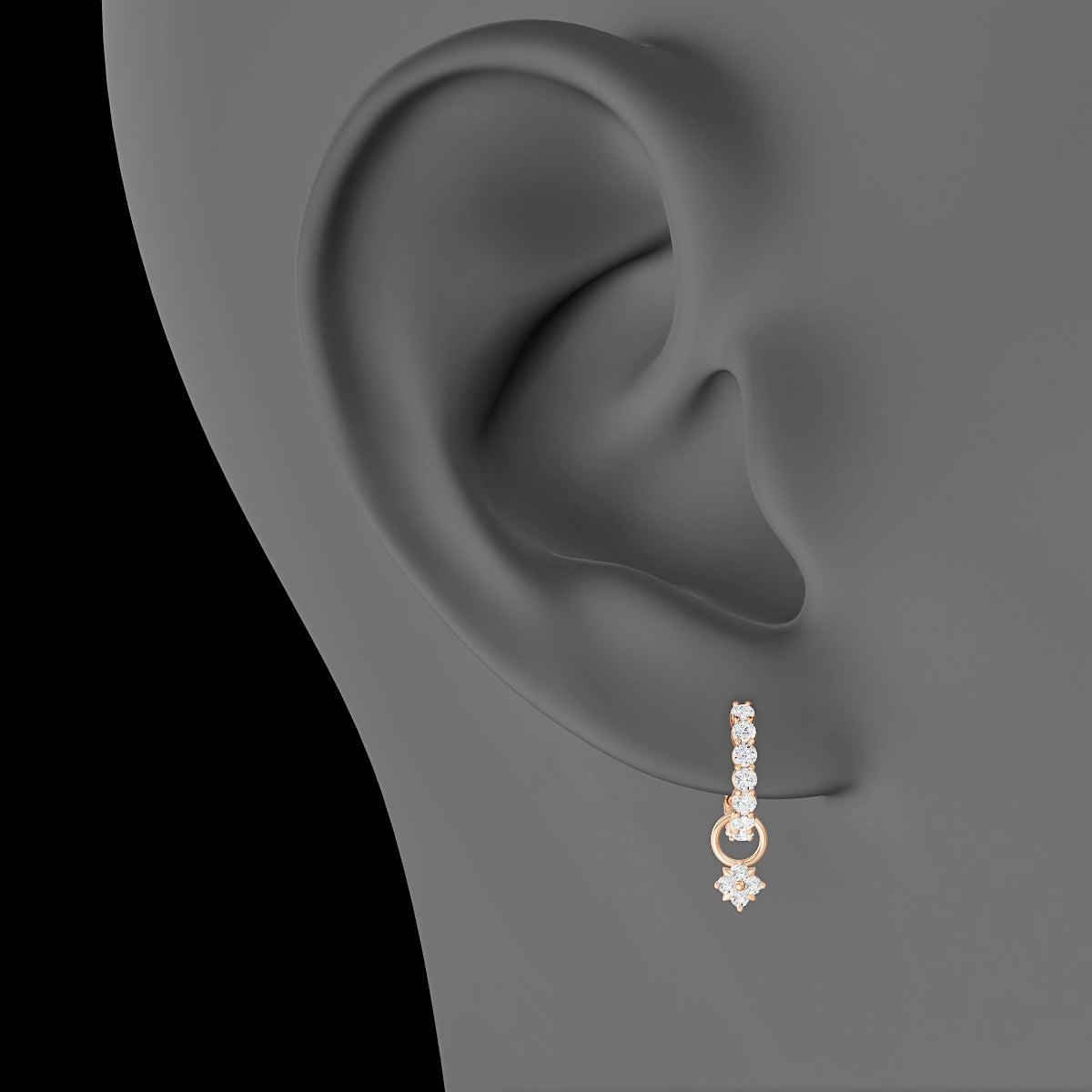 Nymph | 18k Rose Gold 4 mm Flower Diamond Charm