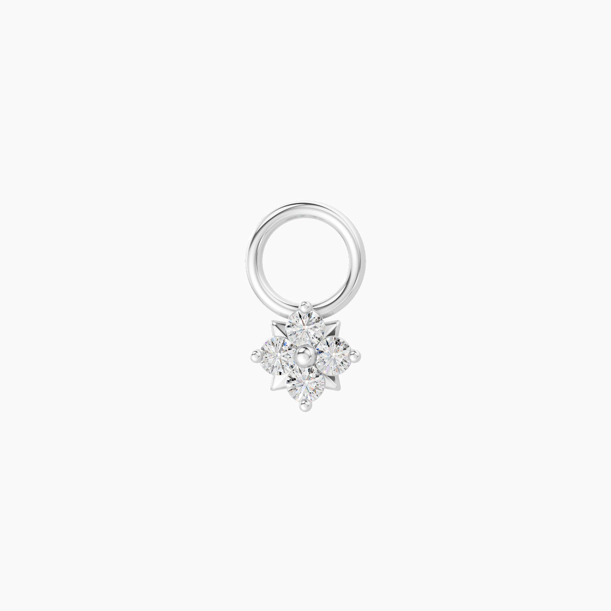 Nymph | 18k White Gold 4 mm Flower Diamond Charm