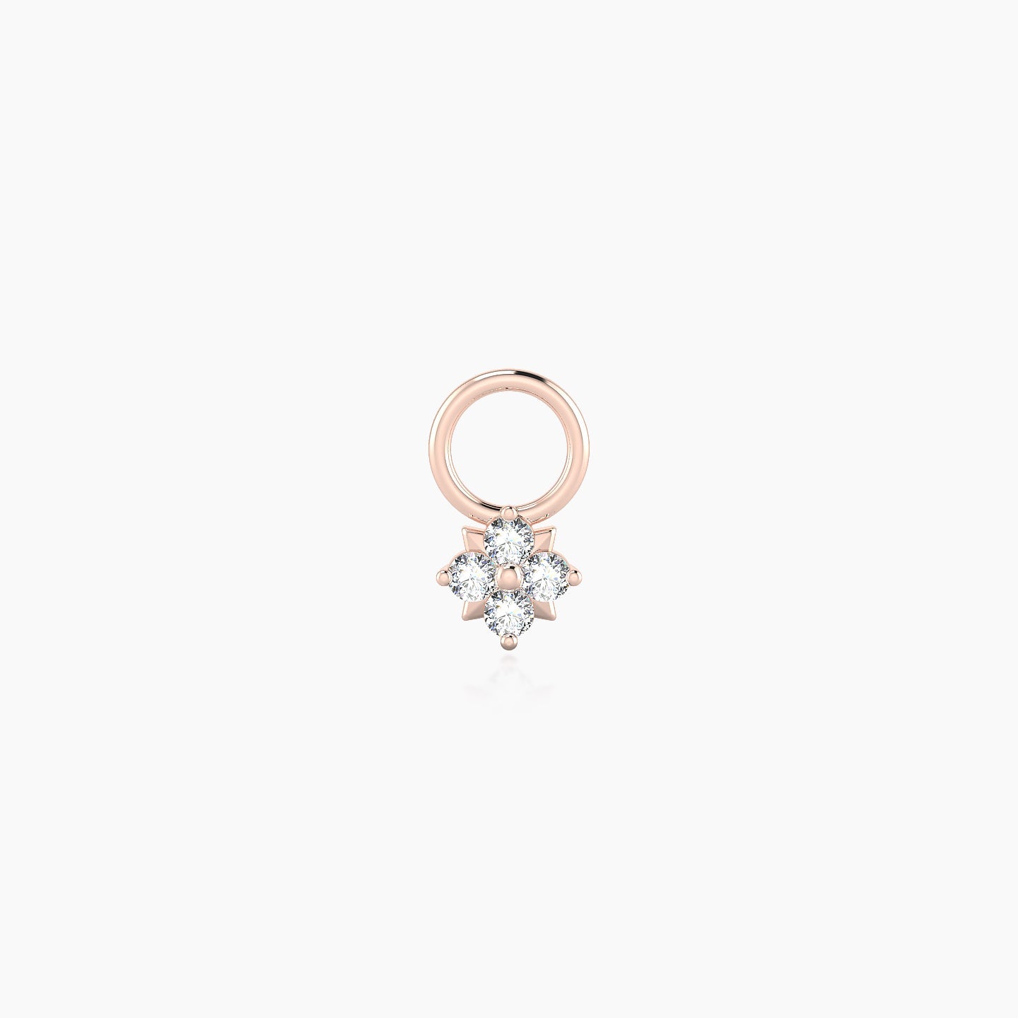 Nymph | 18k Rose Gold 4 mm Flower Diamond Charm
