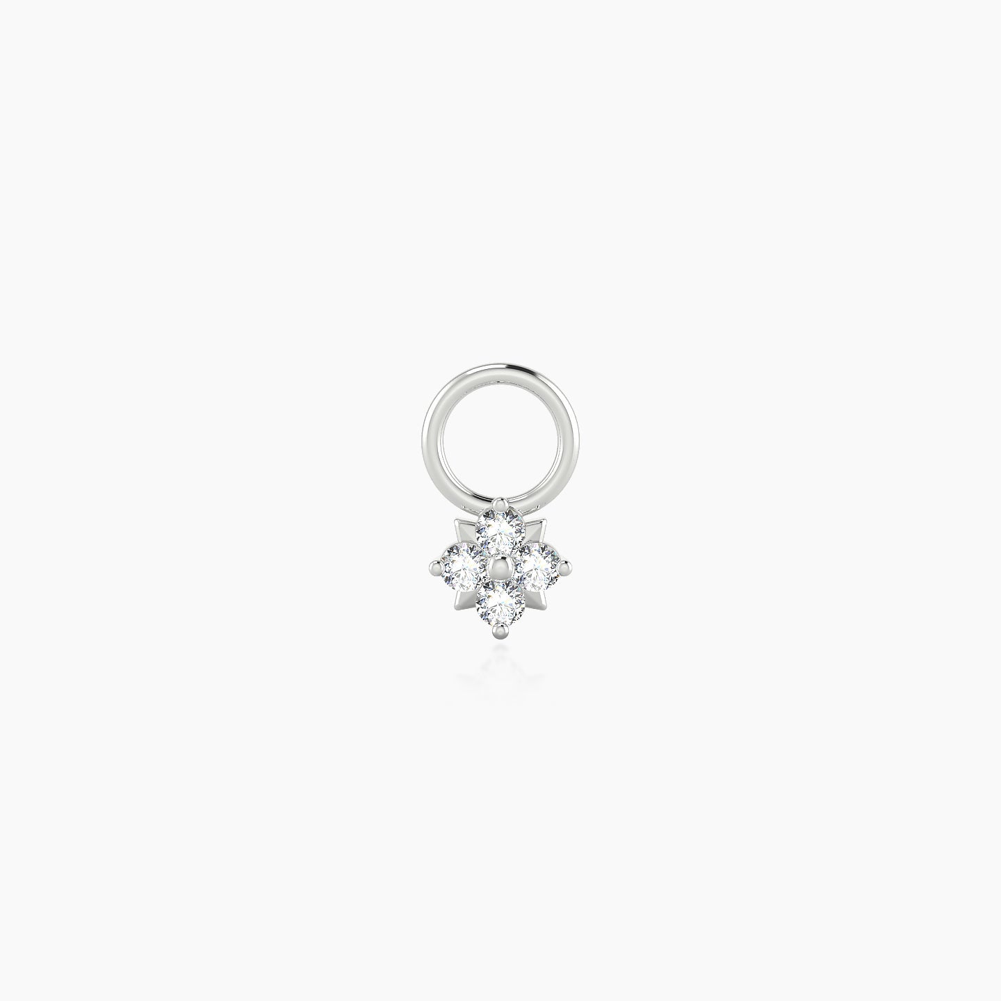 Nymph | 18k White Gold 4 mm Flower Diamond Charm