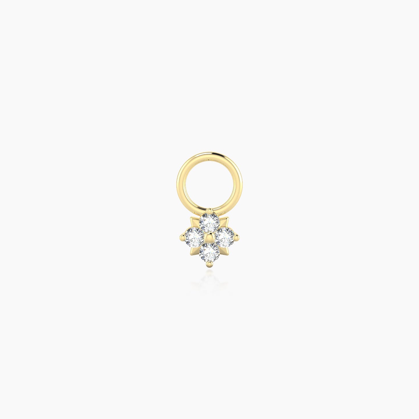 Nymph | 18k Yellow Gold 4 mm Flower Diamond Charm