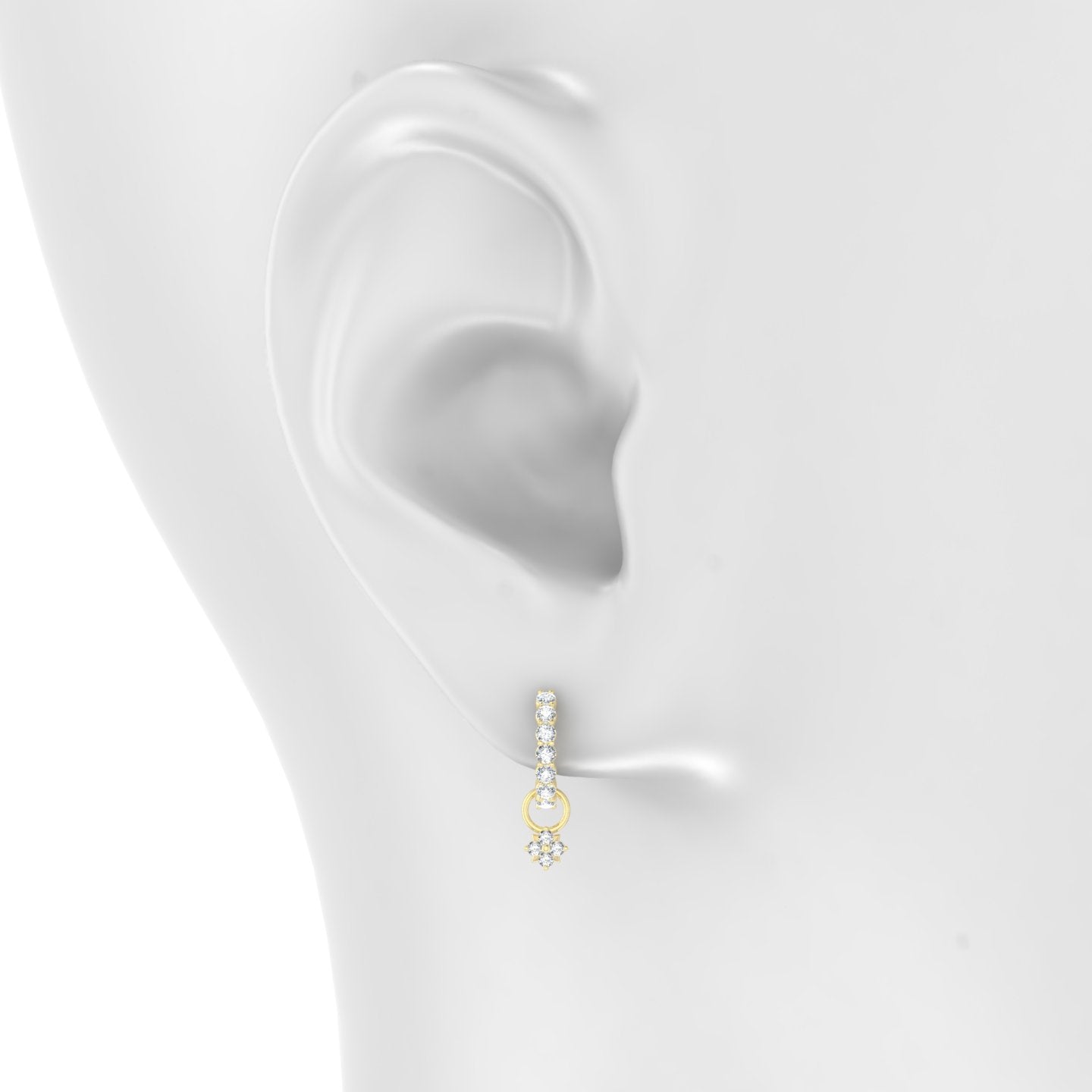 Nymph | 18k Yellow Gold 4 mm Flower Diamond Charm