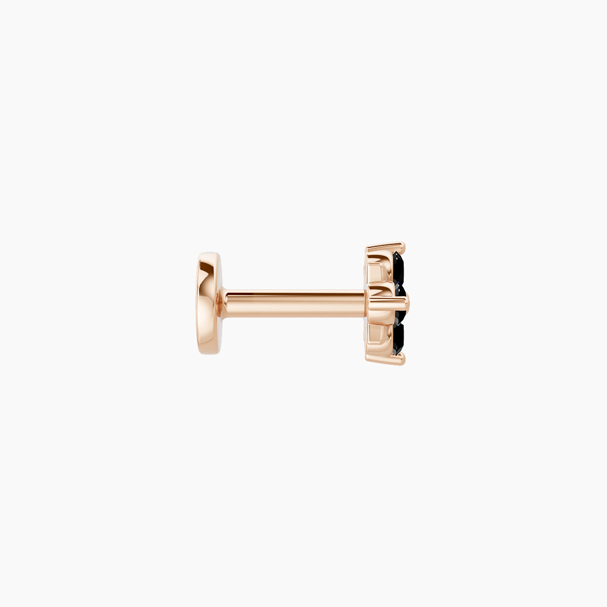 Nymph | 18k Rose Gold 5 mm 4.5 mm Flower Black Diamond Nose Piercing