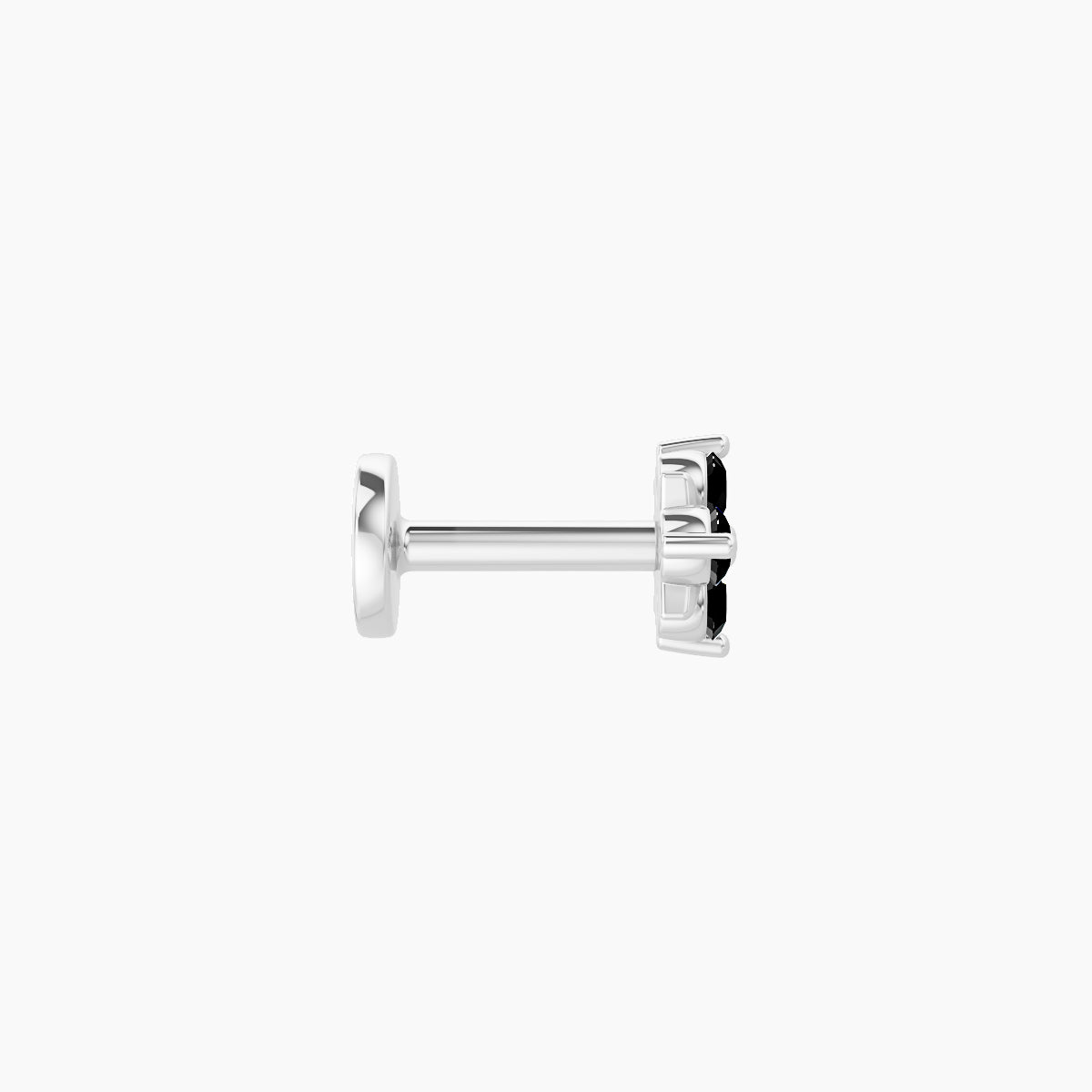 Nymph | 18k White Gold 5 mm 4.5 mm Flower Black Diamond Nose Piercing