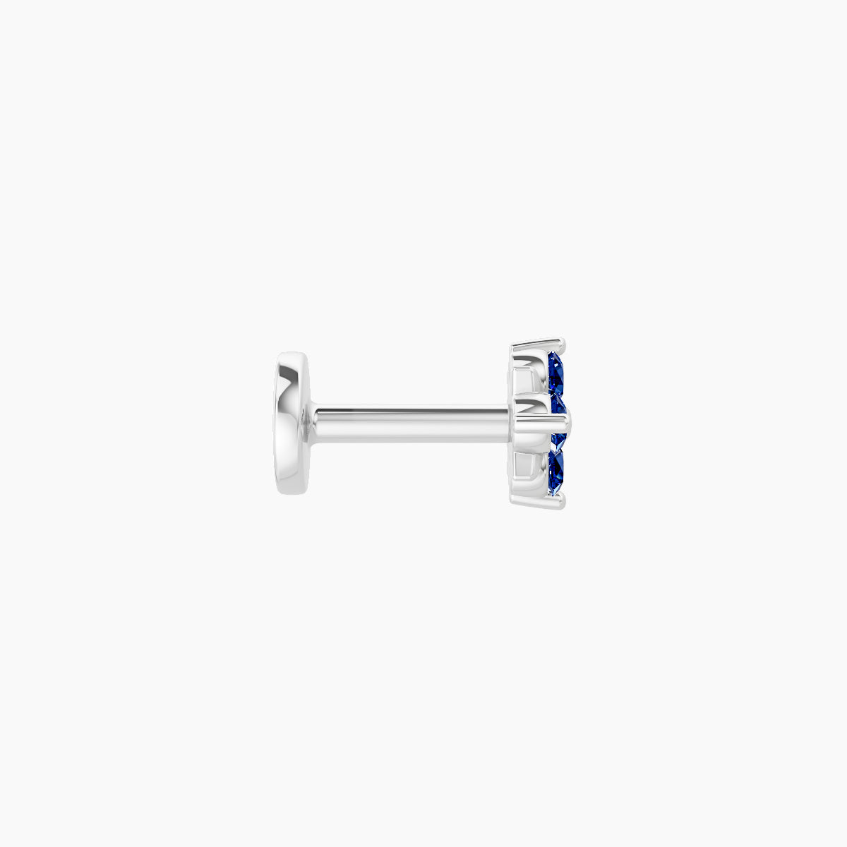 Nymph | 18k White Gold 5 mm 4.5 mm Flower Sapphire Nose Piercing