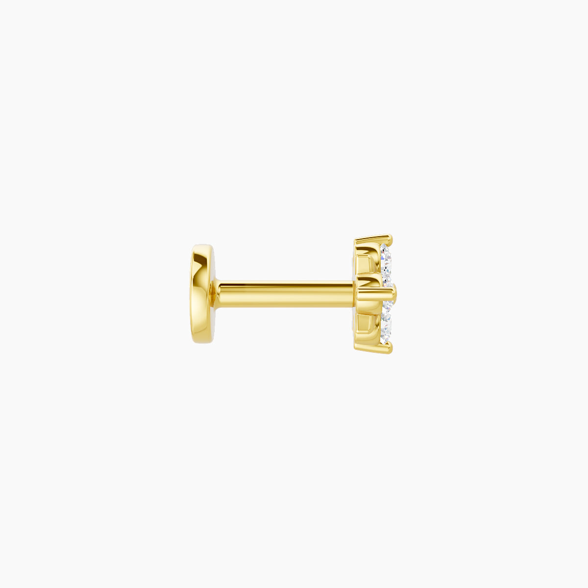 Nymph | 18k Yellow Gold 4.5 mm 5 mm Flower Diamond Nose Piercing