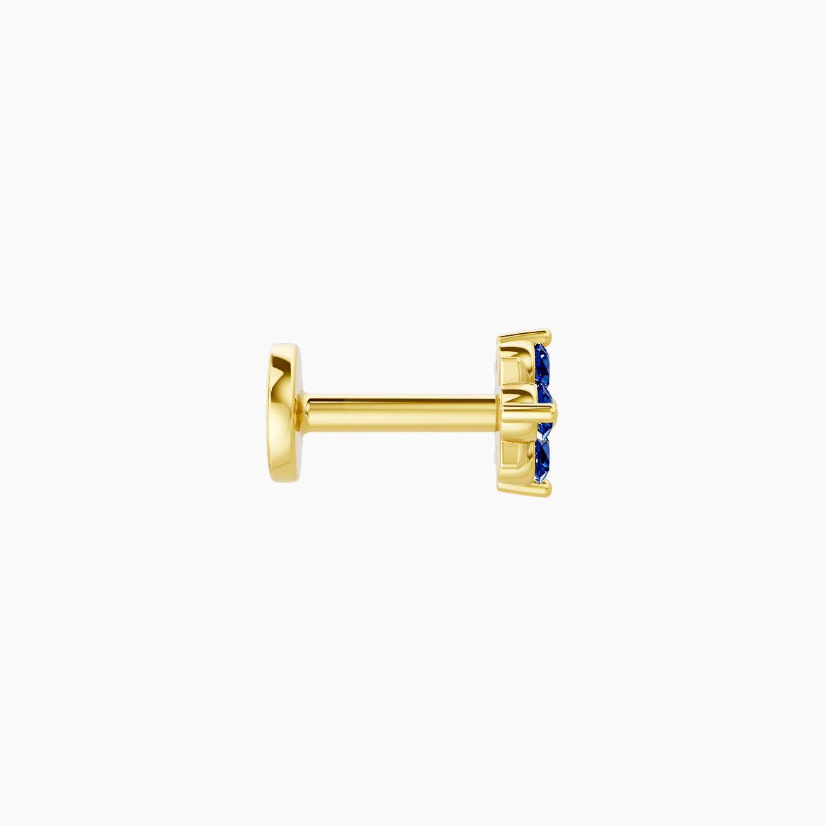 Nymph | 18k Yellow Gold 5 mm 4.5 mm Flower Sapphire Nose Piercing