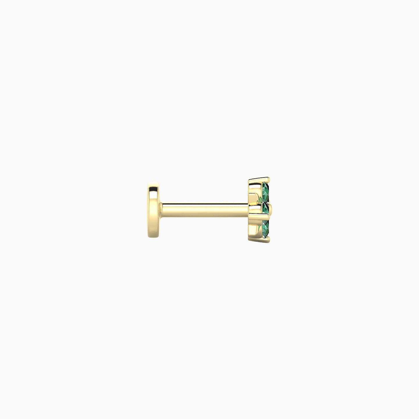 Nymph | 18k Yellow Gold 5 mm 4.5 mm Flower Emerald Nose Piercing